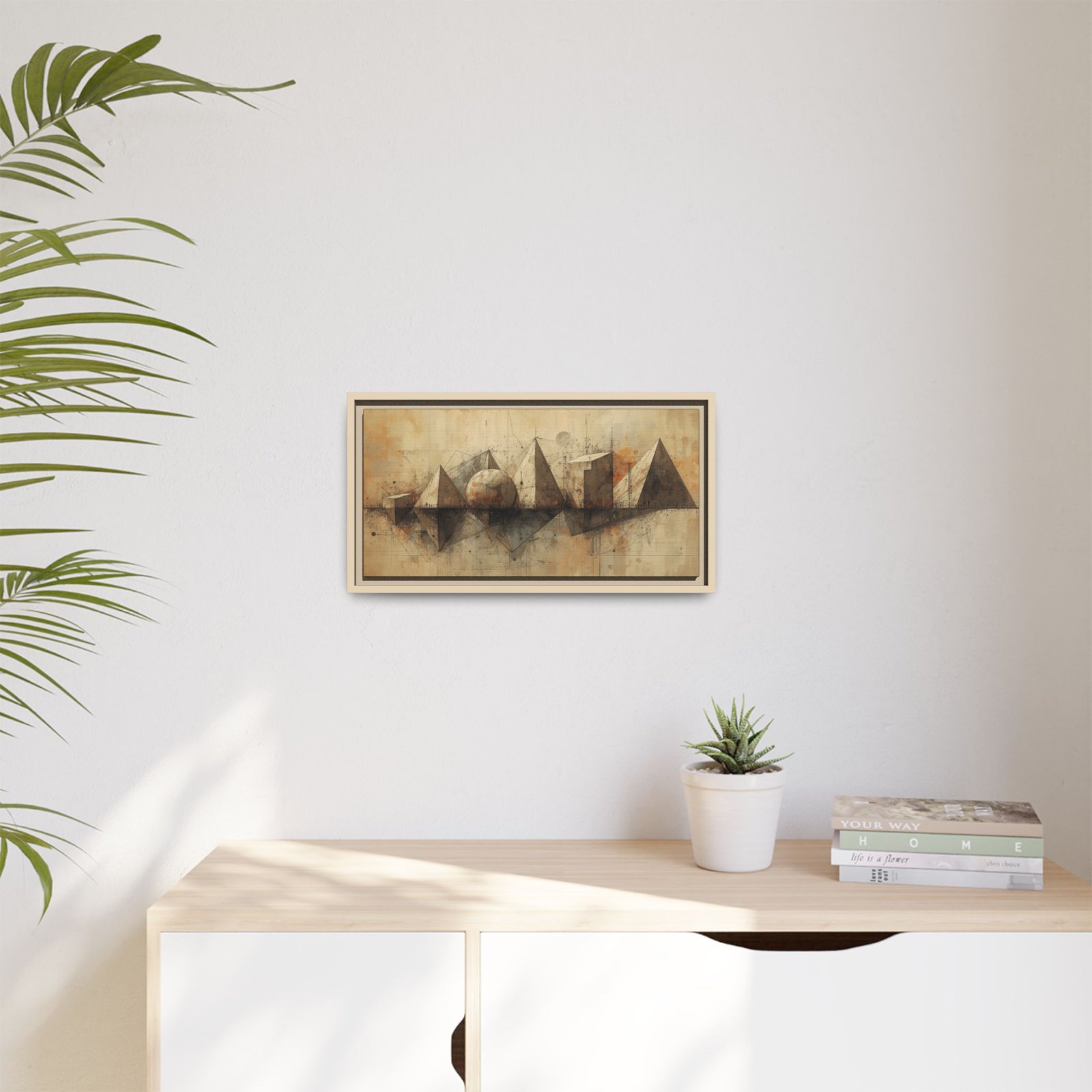Abstract Geometric Shapes Canvas FRAMED 20x10" - Image 3
