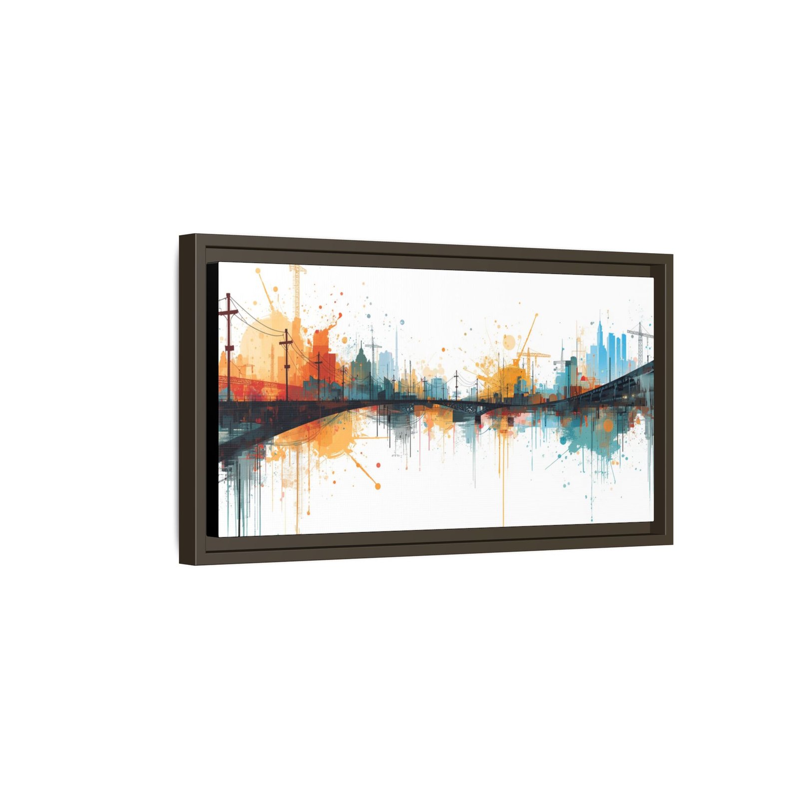 Abstract Cityscape Bridge Matte Canvas FRAMED 20x10" - Image 14