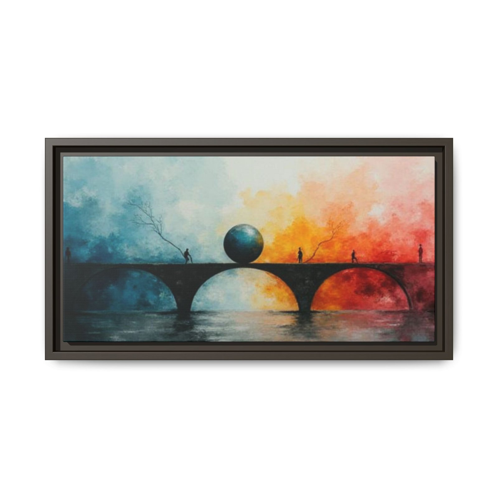 Abstract Bridge Sunset Matte Canvas FRAMED 20x10" - Image 13