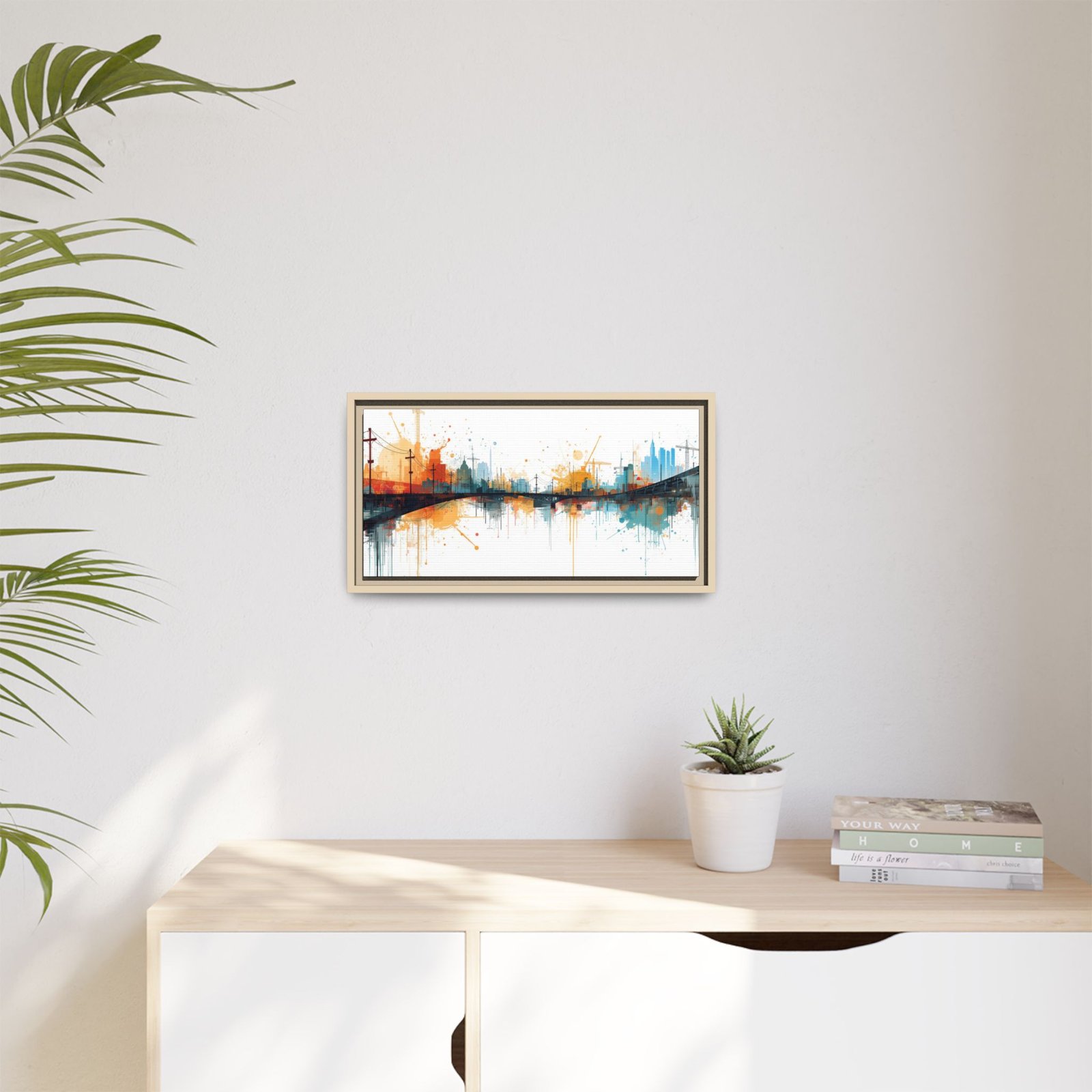 Abstract Cityscape Bridge Matte Canvas FRAMED 20x10" - Image 7
