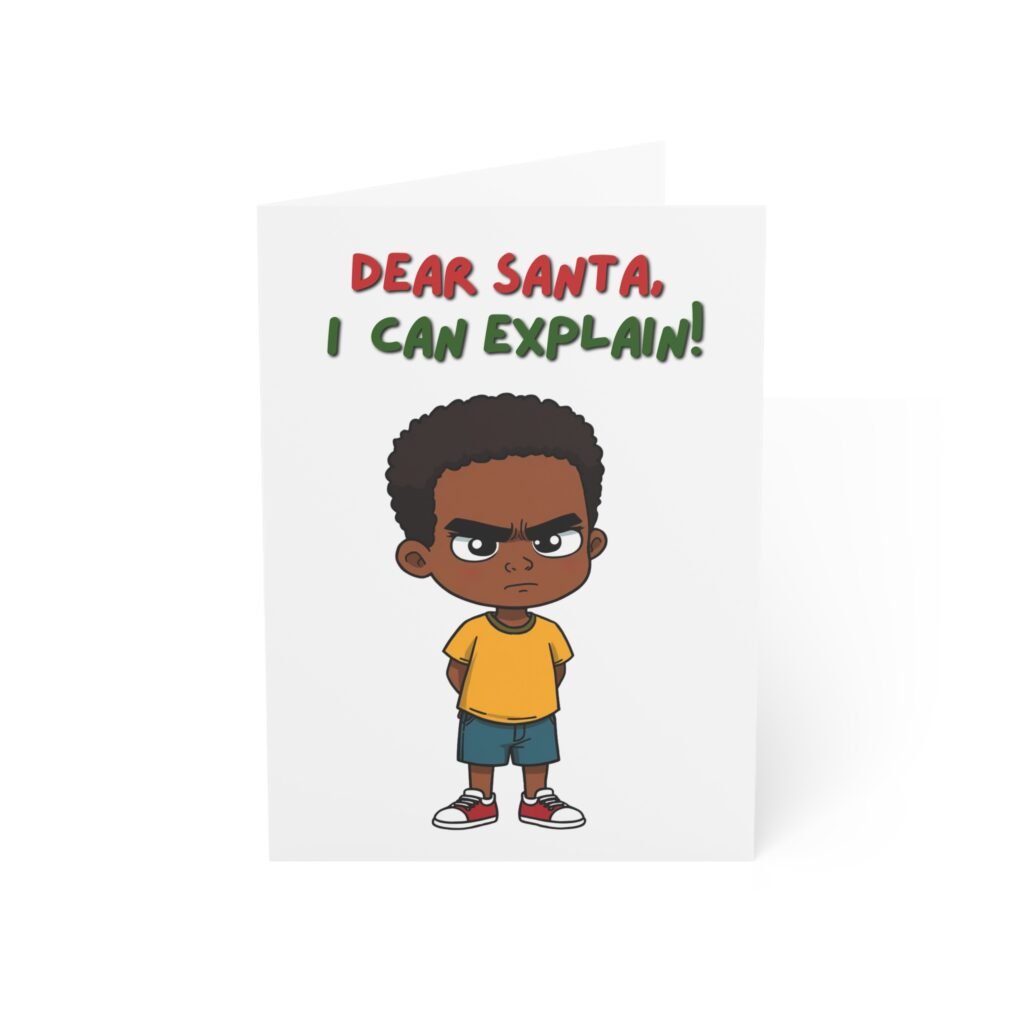 "Dear Santa, I Can Explain!" Funny Christmas Greeting Card (Single Card with Envelope)