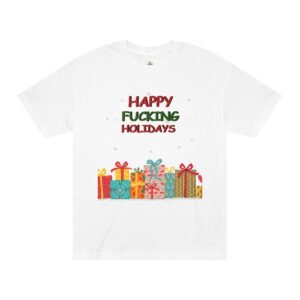 Happy Fucking Holidays T-Shirt — Funny Adult Christmas Gift Tee with Colorful Presents