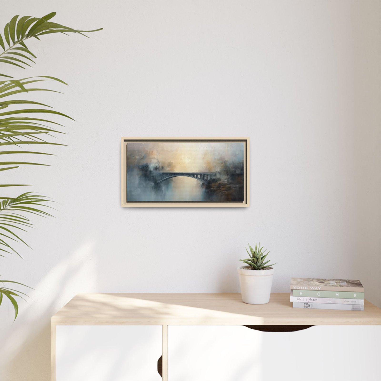 Misty Bridge Landscape Matte Canvas FRAMED 20x10" - Image 7