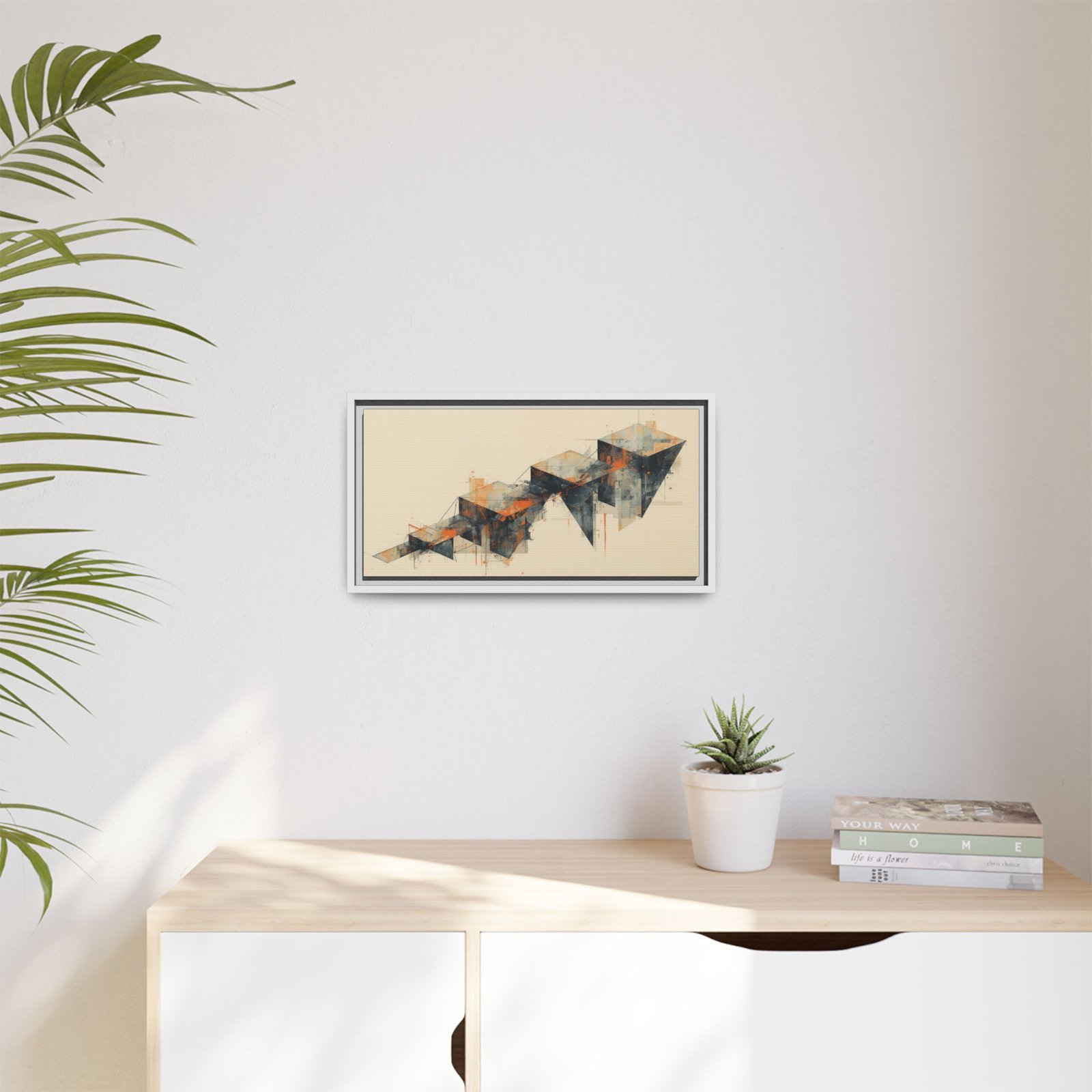 Abstract Geometric Matte Canvas Wall Art FRAMED 20x10" - Image 7