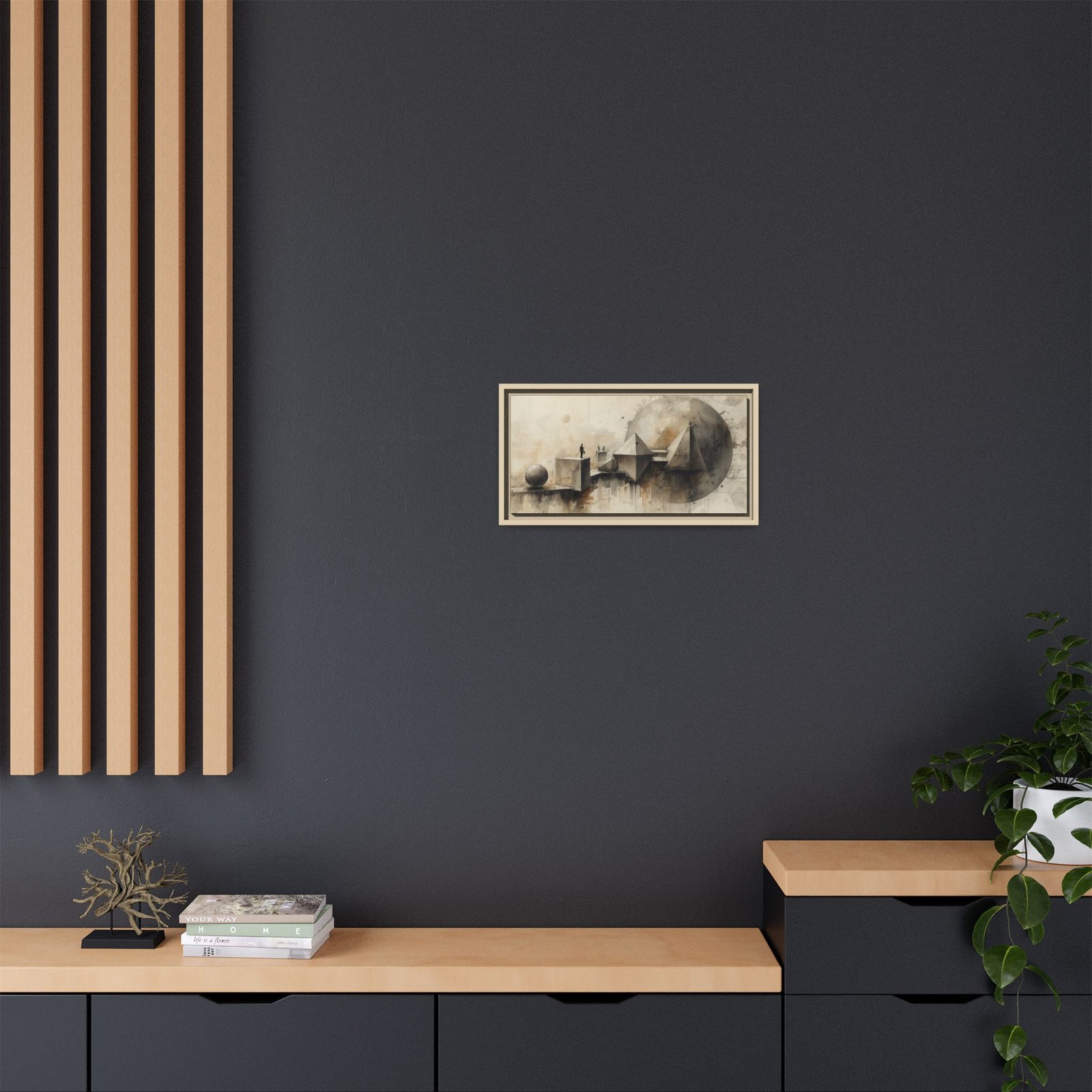 Abstract Geometric Matte Canvas FRAMED 20x10" - Image 4