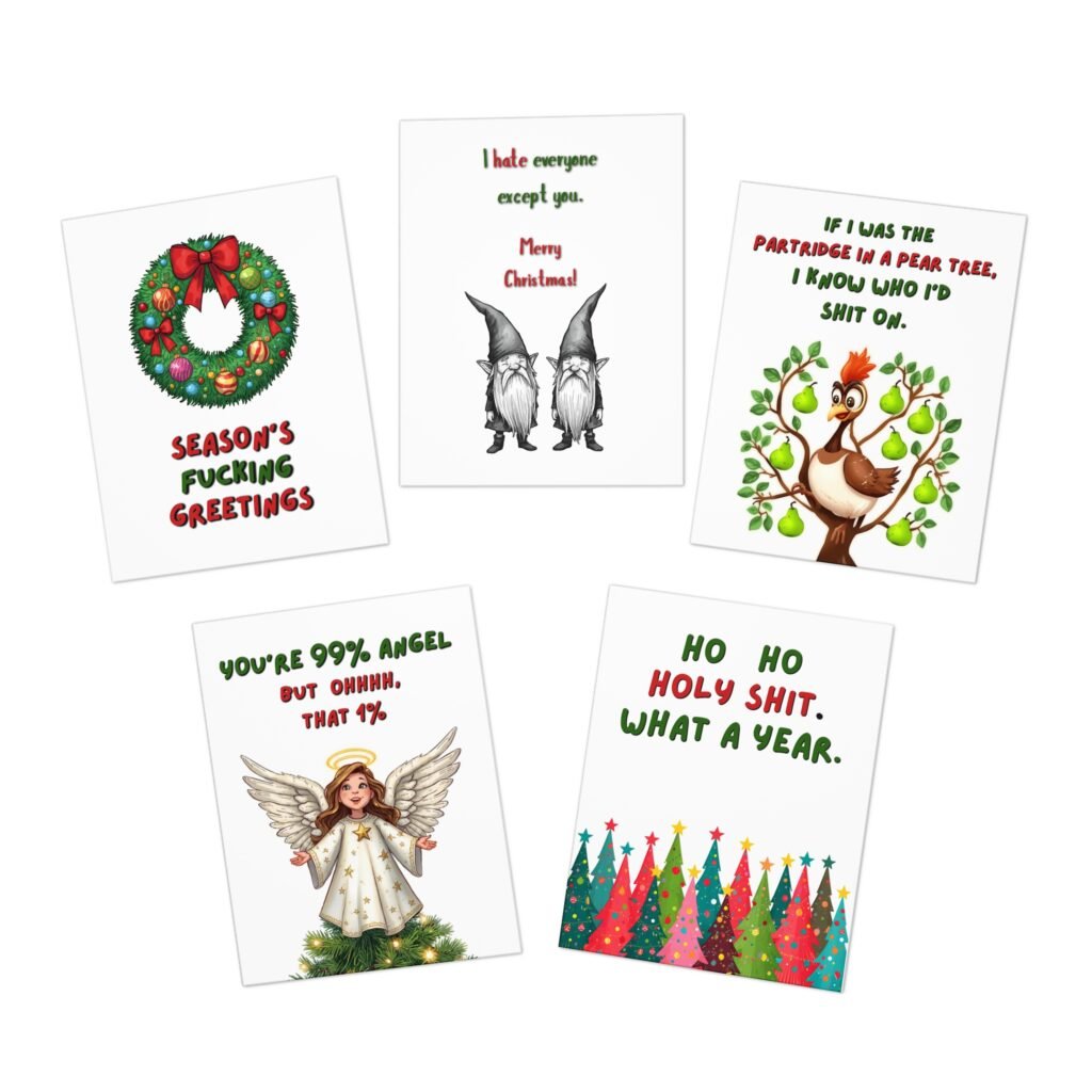 Naughty Christmas Cards 5-Pack