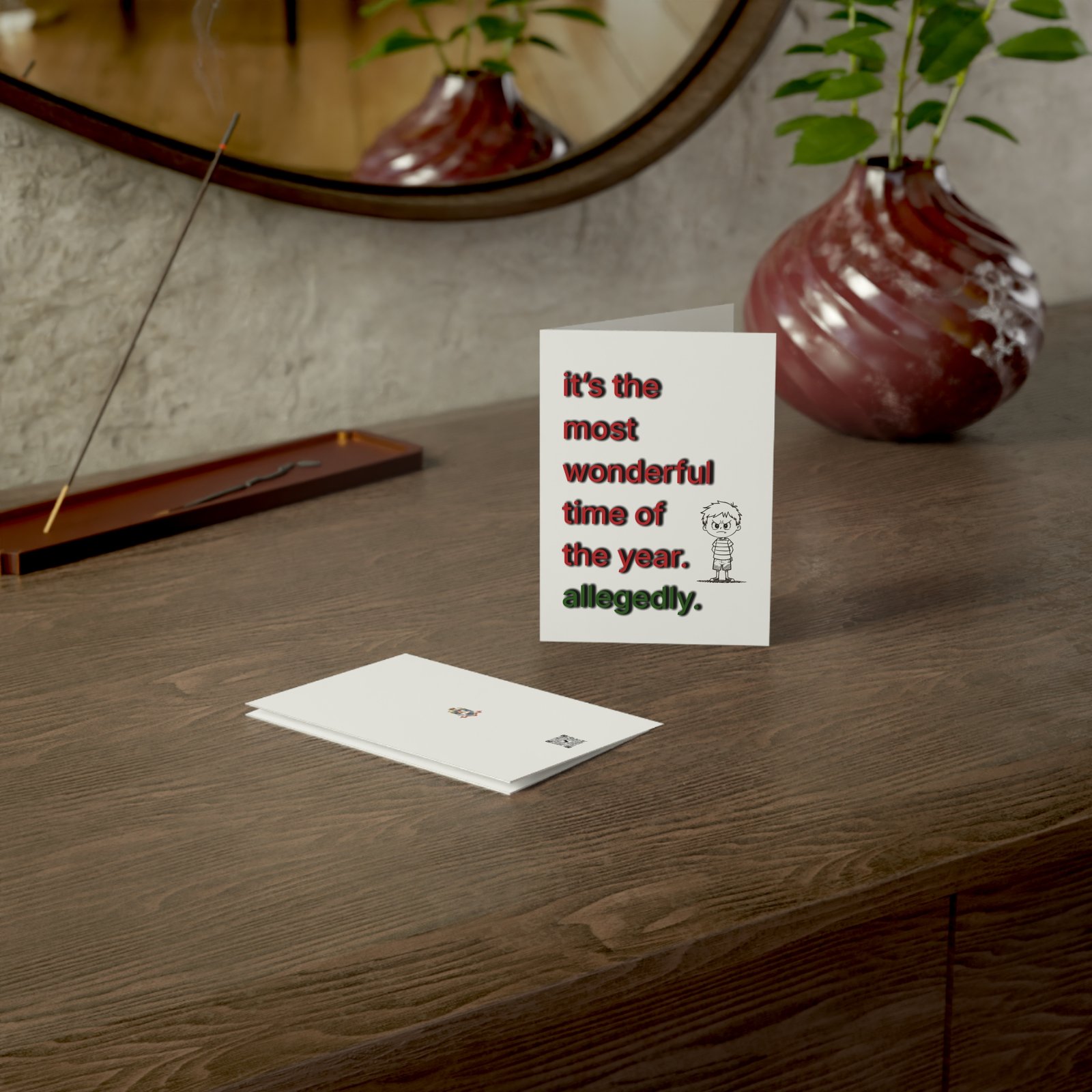 Funny Holiday Greeting Card — "it's the most wonderful time of the year. allegedly." (Single or Bulk Packs) - Image 10