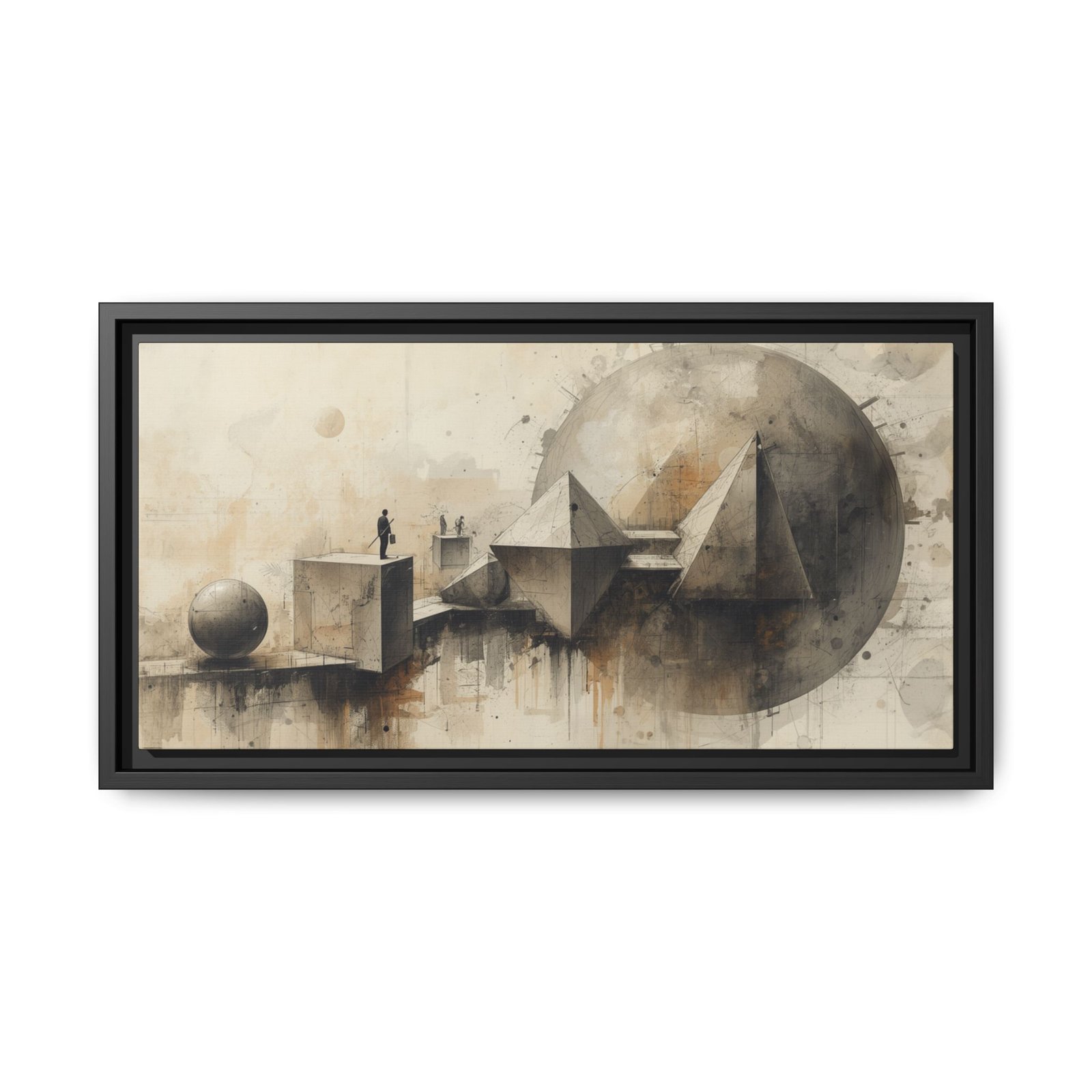 Abstract Geometric Matte Canvas FRAMED 20x10" - Image 9