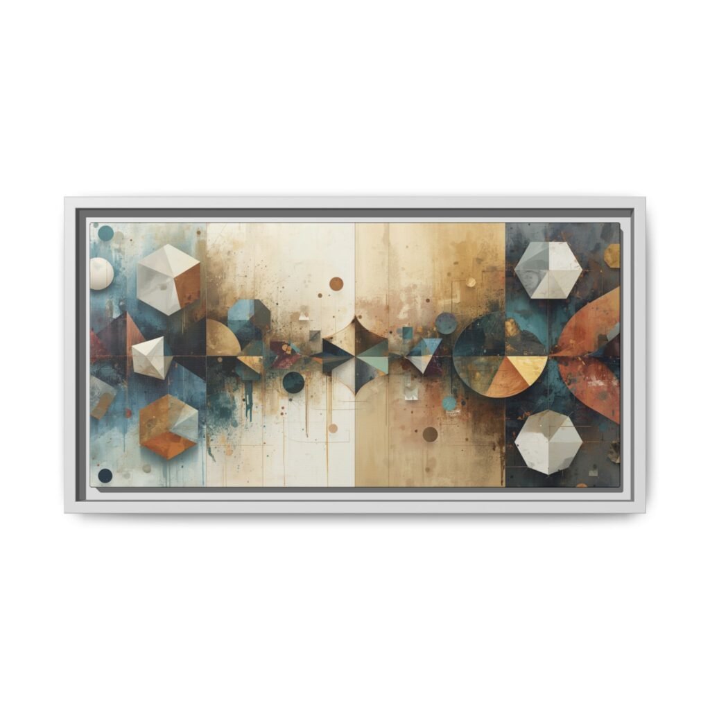 Abstract Geometric Matte Canvas FRAMED 20x10"