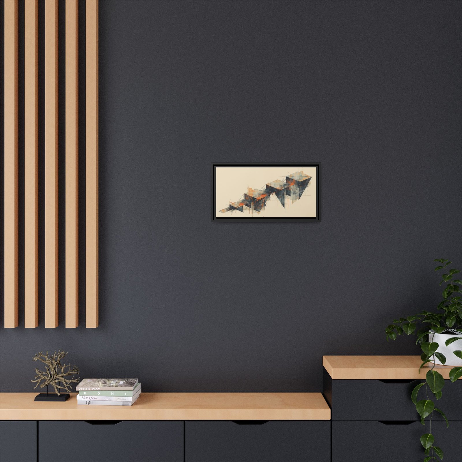Abstract Geometric Matte Canvas Wall Art FRAMED 20x10" - Image 12
