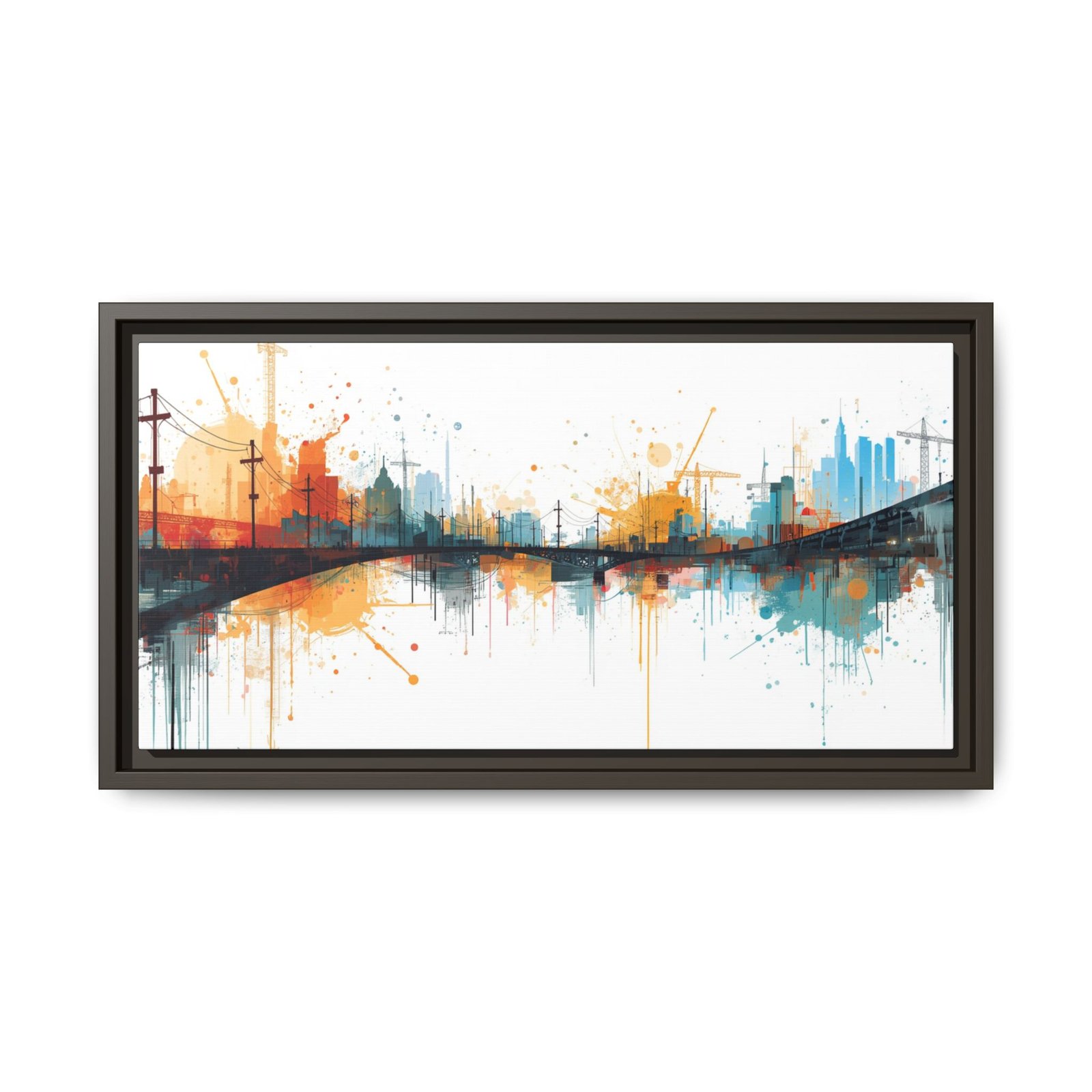 Abstract Cityscape Bridge Matte Canvas FRAMED 20x10" - Image 13