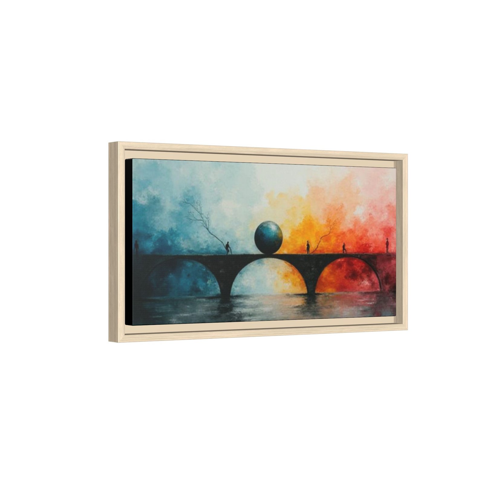 Abstract Bridge Sunset Matte Canvas FRAMED 20x10" - Image 2