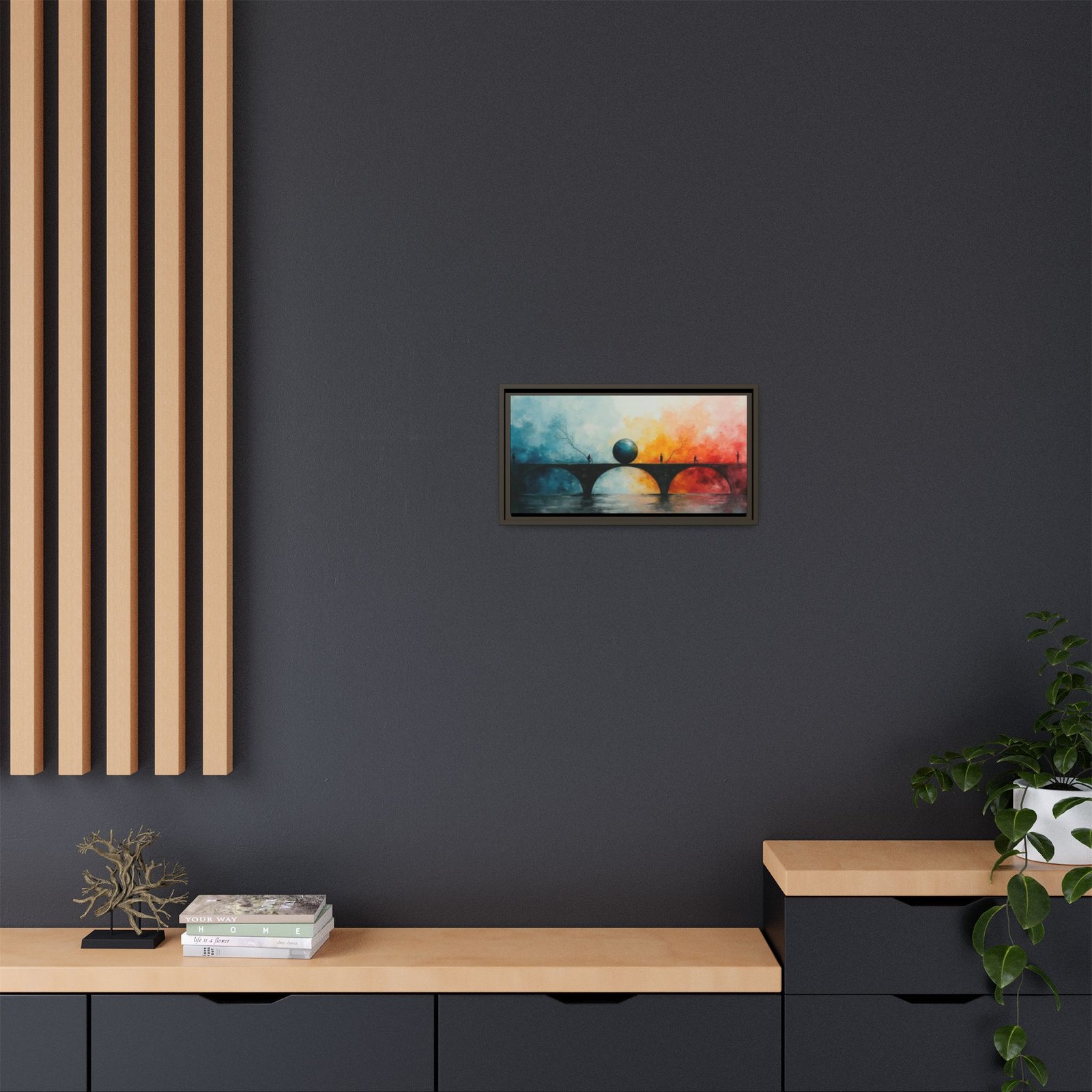 Abstract Bridge Sunset Matte Canvas FRAMED 20x10" - Image 16