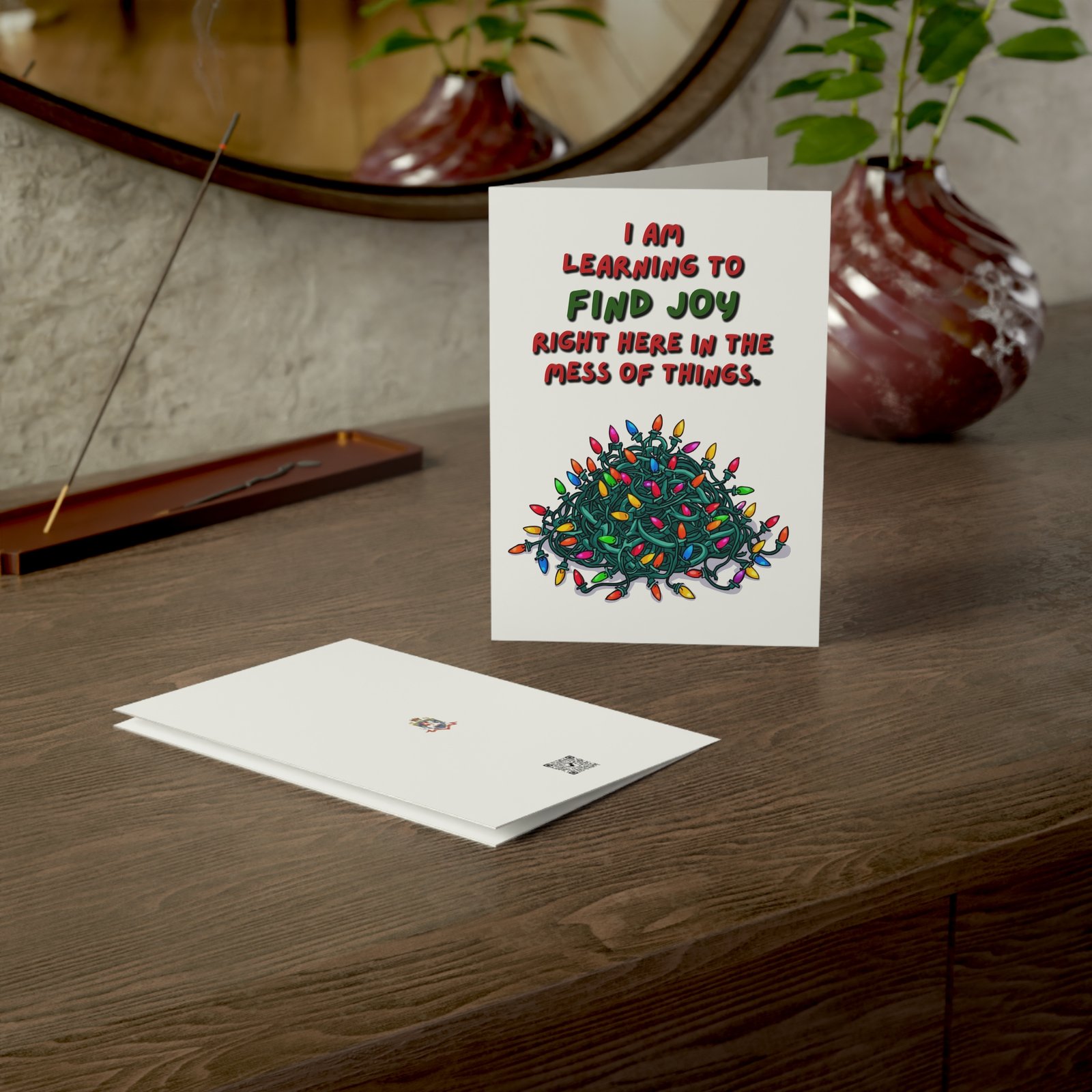 Holiday Greeting Card — "I Am Learning to Find Joy Right Here in the Mess of Things" (Pack of 1/10/30) - Image 10