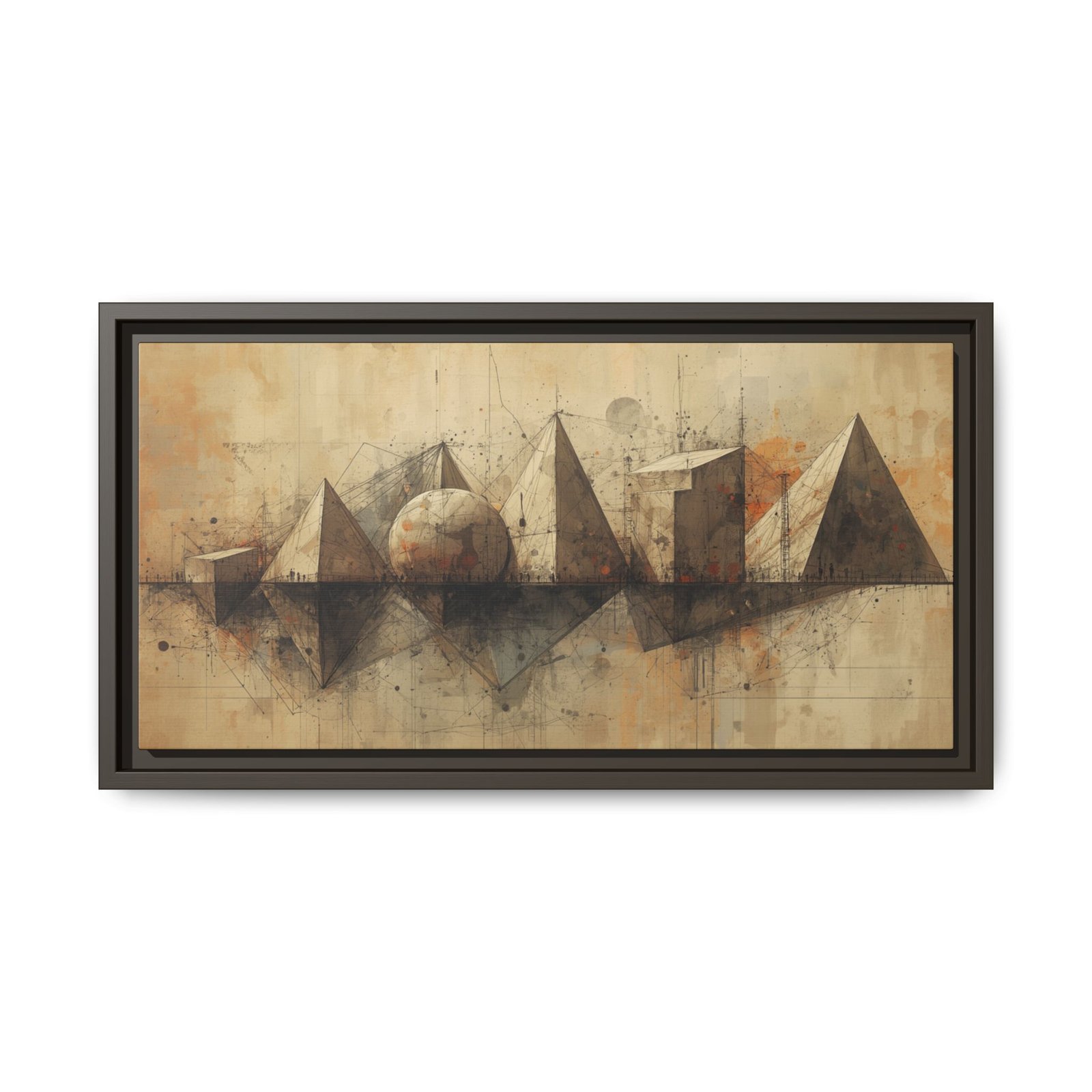 Abstract Geometric Shapes Canvas FRAMED 20x10" - Image 13