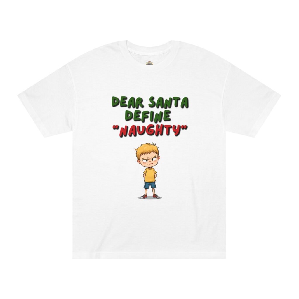 Dear Santa Define "Naughty" Tee — Funny Kids' Christmas T-Shirt