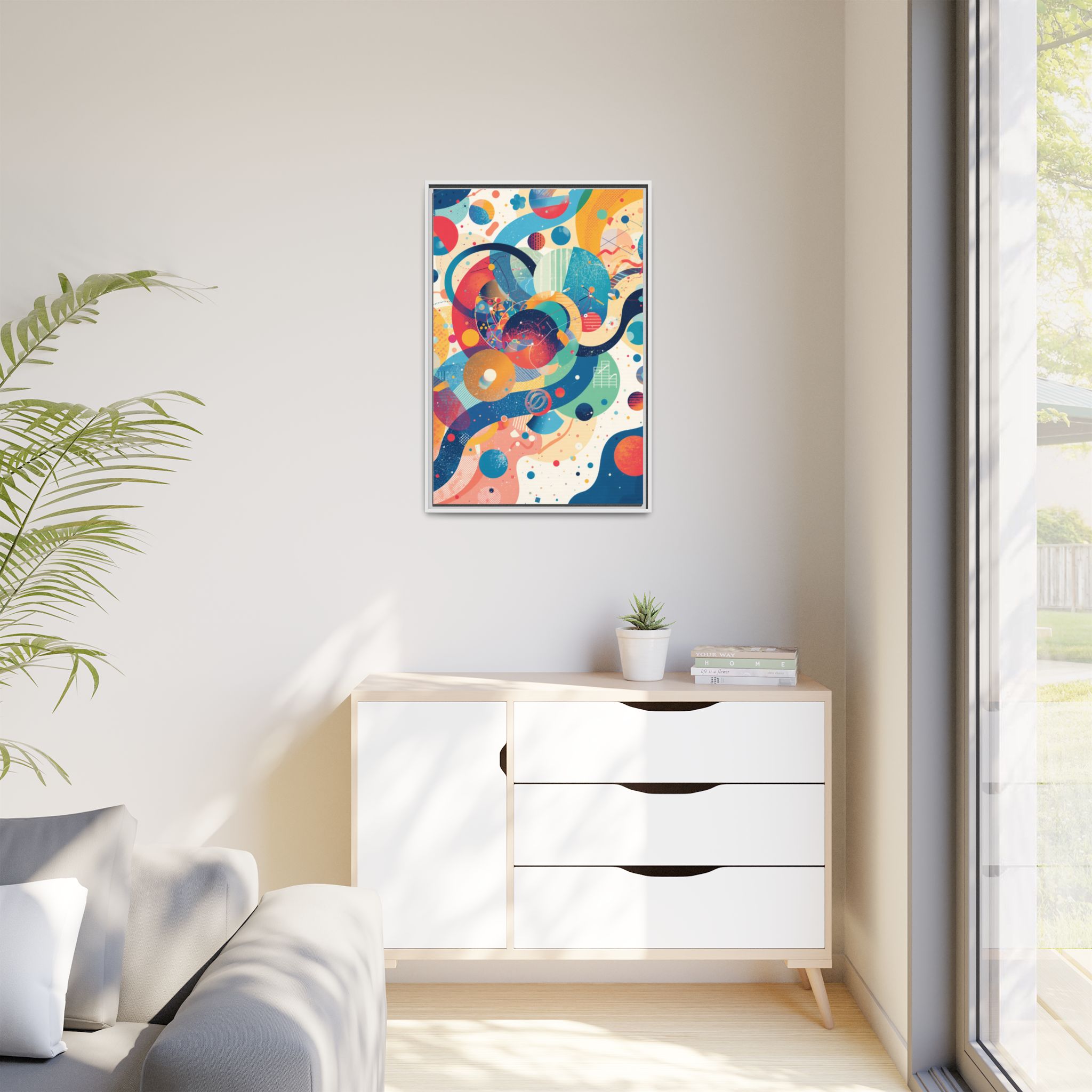Abstract Colorful Orbit Framed Canvas Print – 24x36" - Image 7