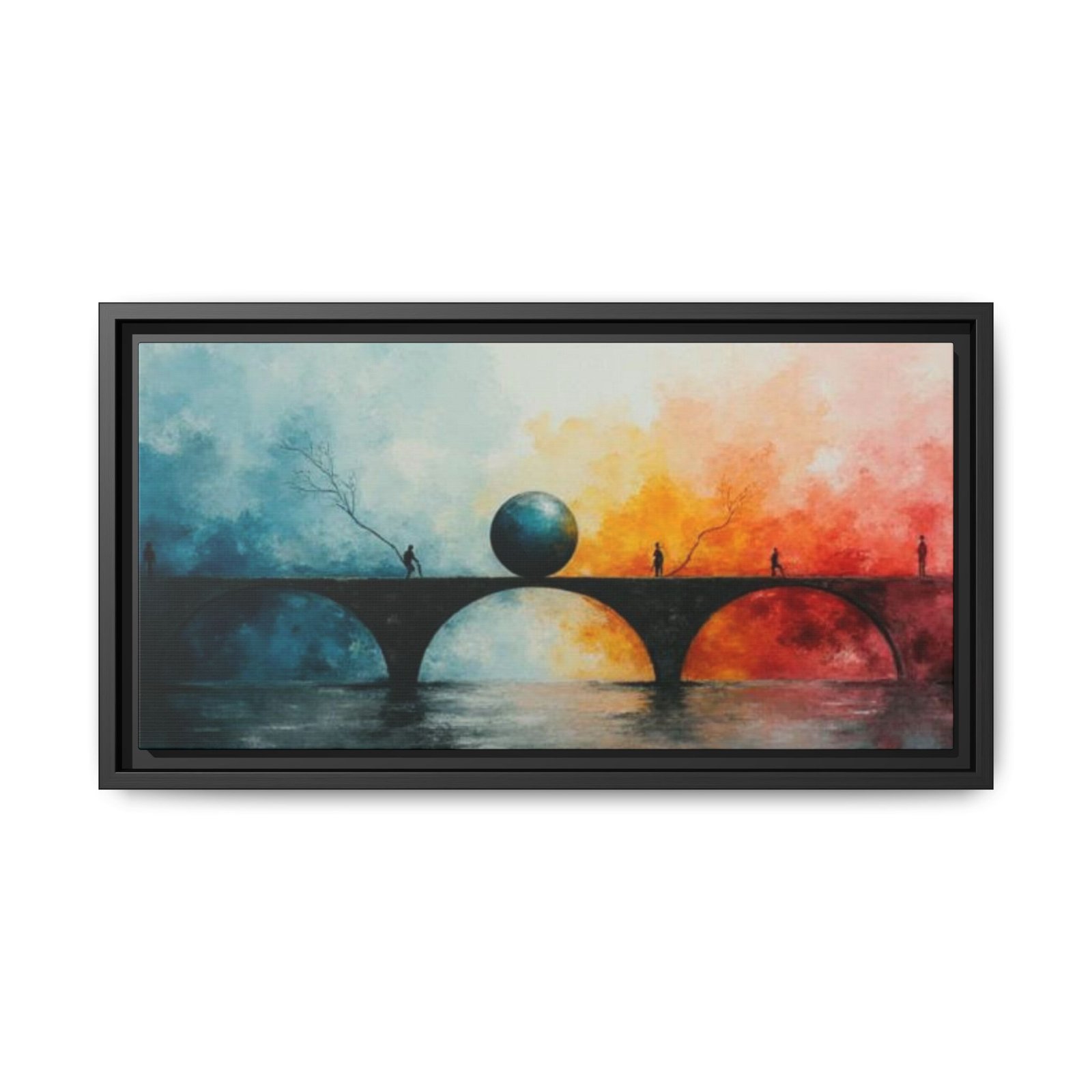 Abstract Bridge Sunset Matte Canvas FRAMED 20x10" - Image 9