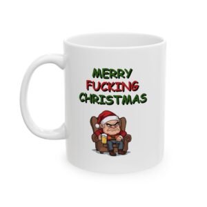 Funny Christmas Mug — "Merry F**king Christmas" Ceramic Coffee Cup (11oz/15oz)