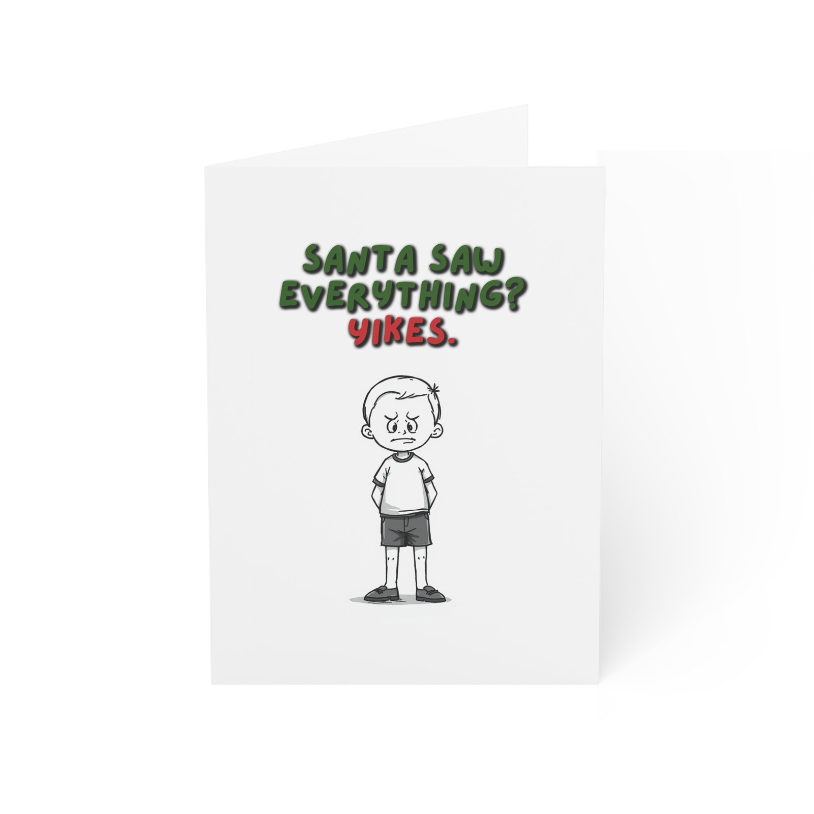Funny Christmas Card — “Santa Saw Everything? Yikes.” Holiday Greeting Card - Image 4