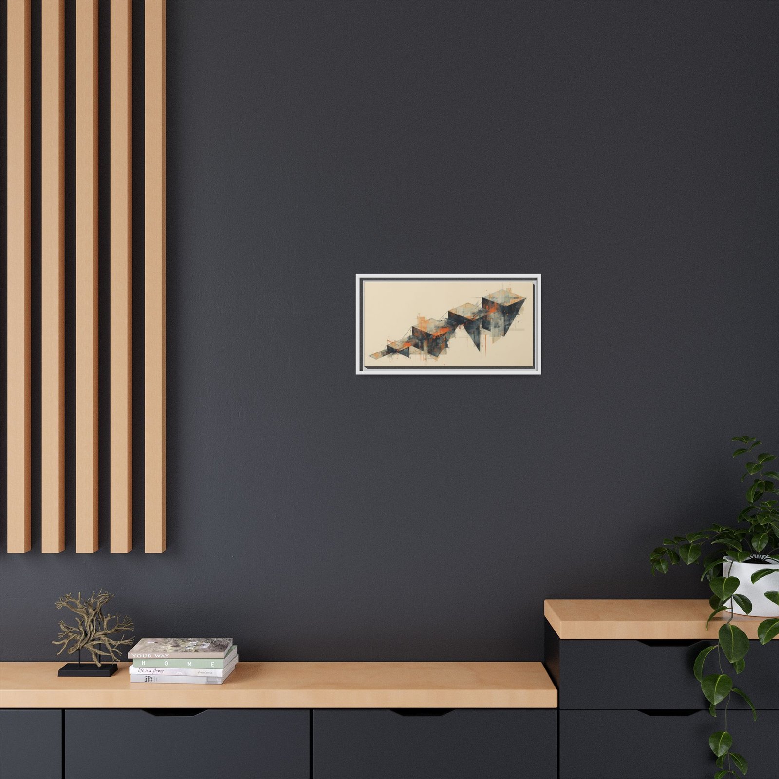 Abstract Geometric Matte Canvas Wall Art FRAMED 20x10" - Image 8