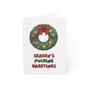 Season's Fucking Greetings Holiday Card — Funny Christmas Wreath Greeting Card