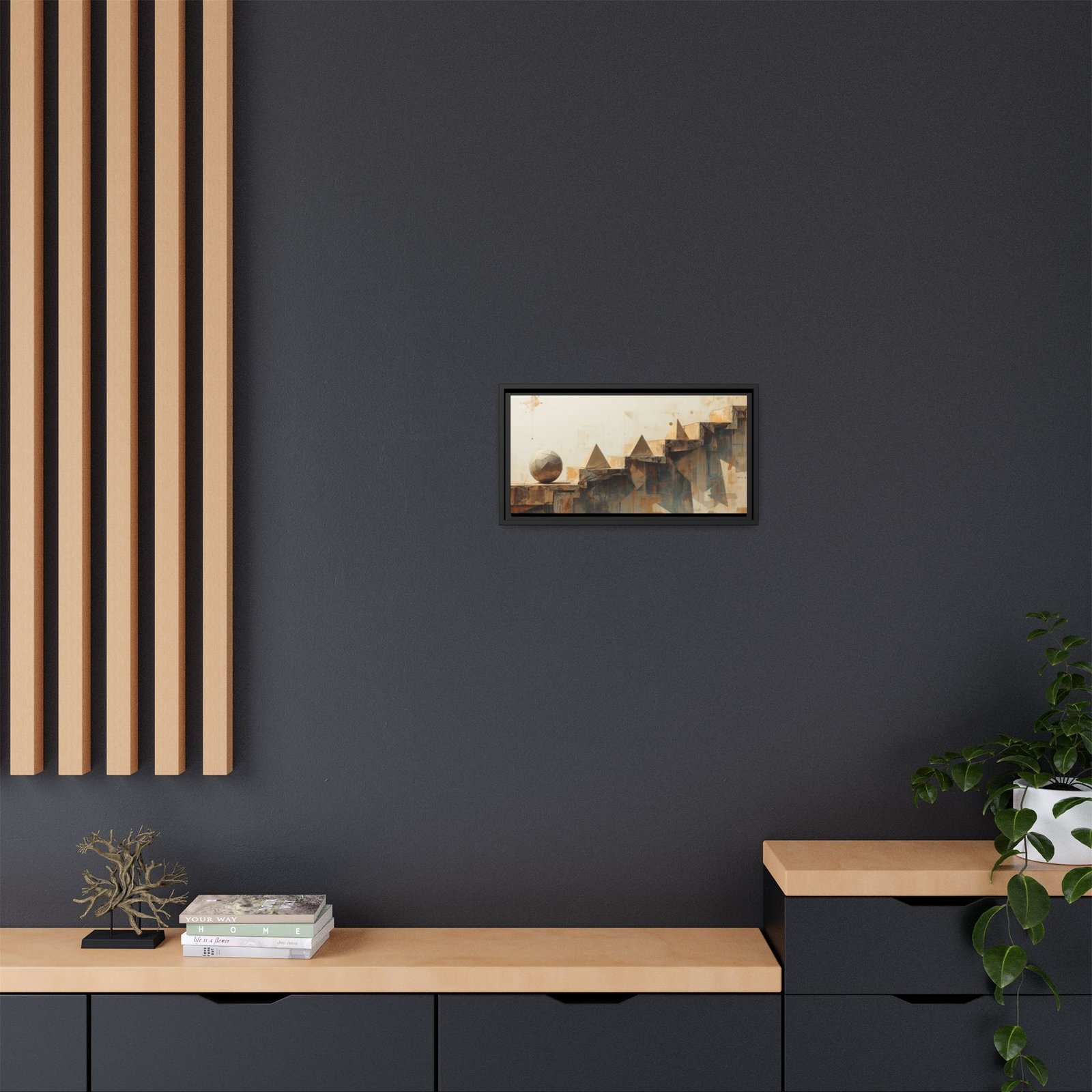 Abstract Geometric Staircase Matte Canvas Art FRAMED 20x10" - Image 12