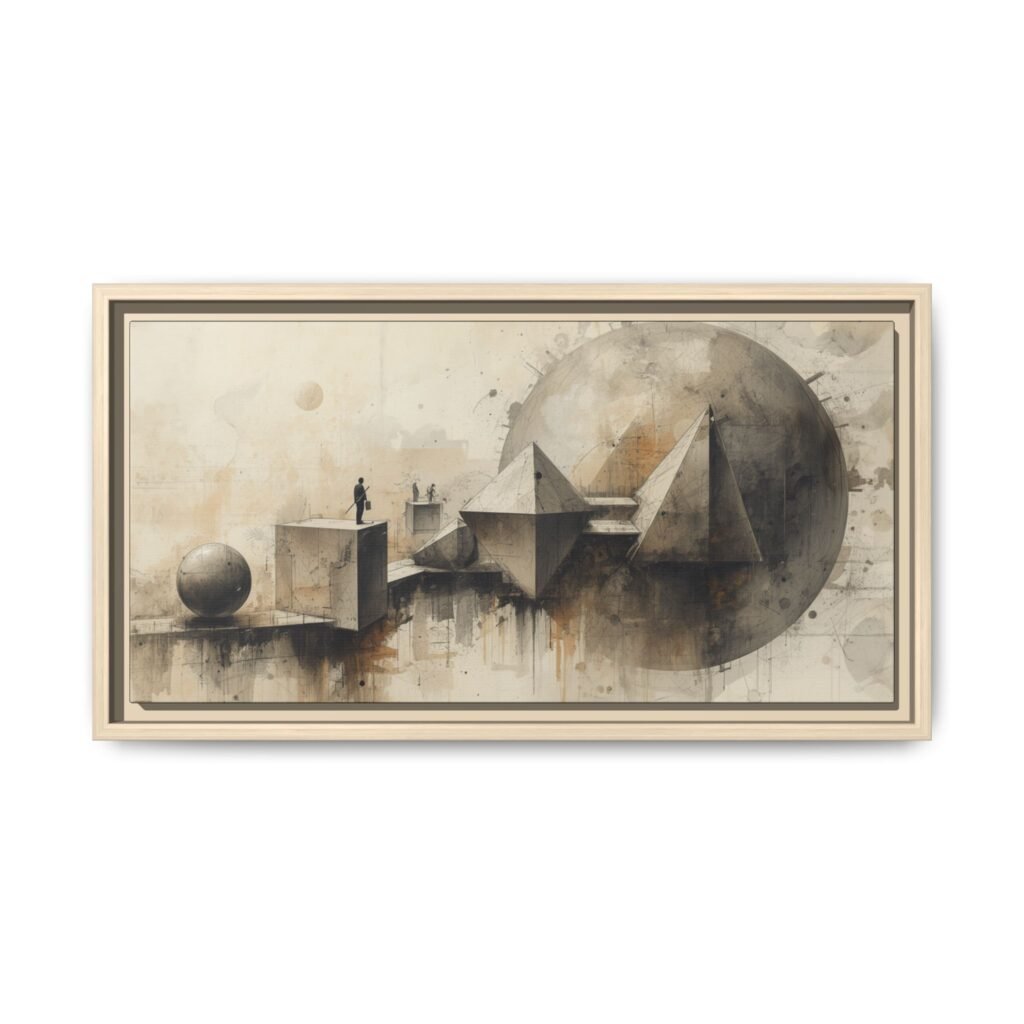 Abstract Geometric Matte Canvas FRAMED 20x10"