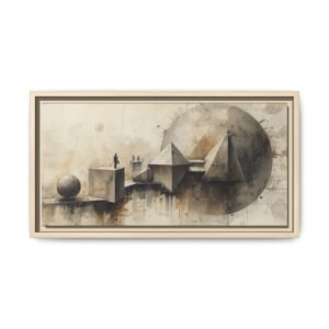 Abstract Geometric Matte Canvas FRAMED 20x10"