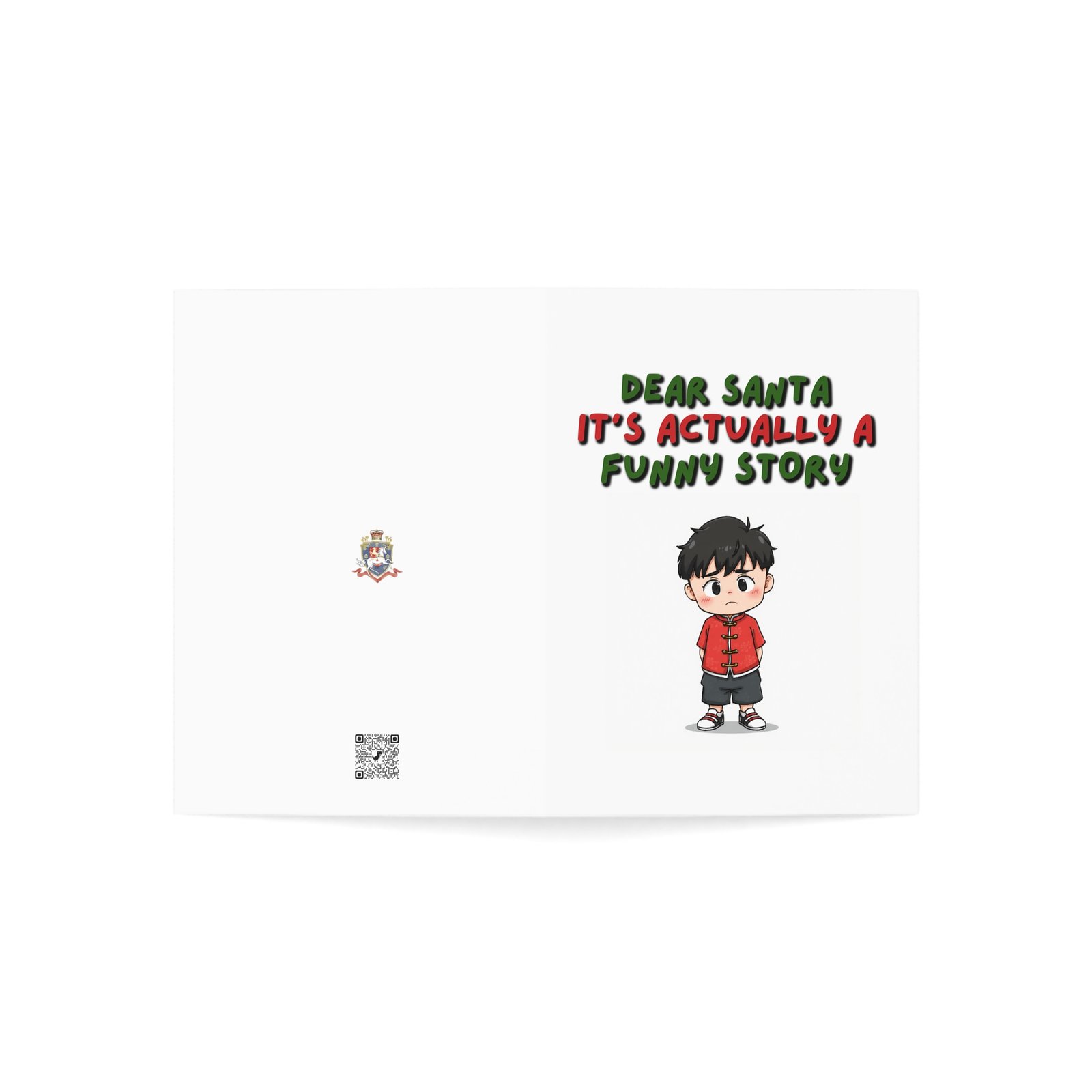 Greeting Card — “Dear Santa It’s Actually A Funny Story” Cute Kid Christmas Card (Single or Bulk) - Image 8