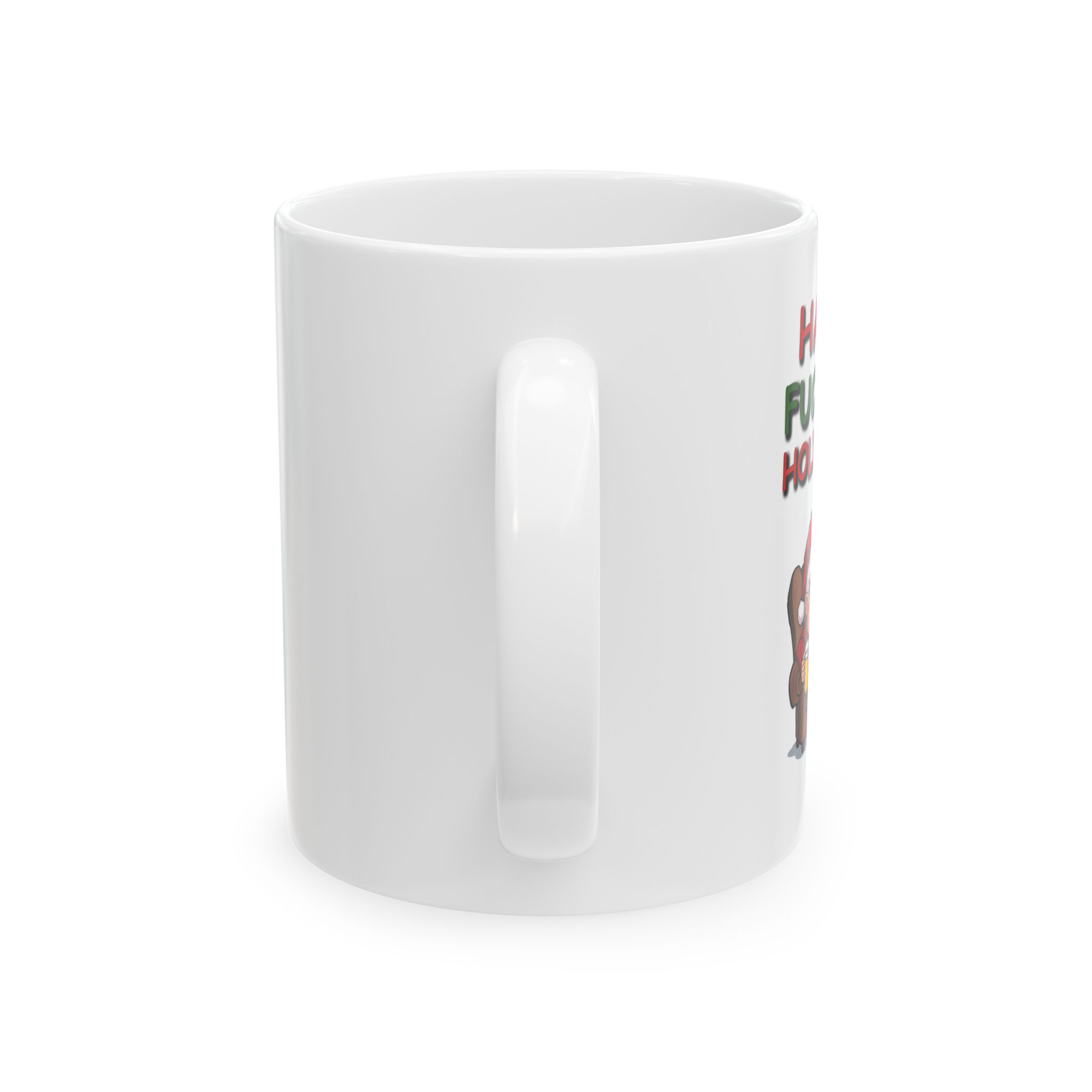 "Happy ** Holidays" Funny Christmas Ceramic Coffee Mug, 11oz - Image 2