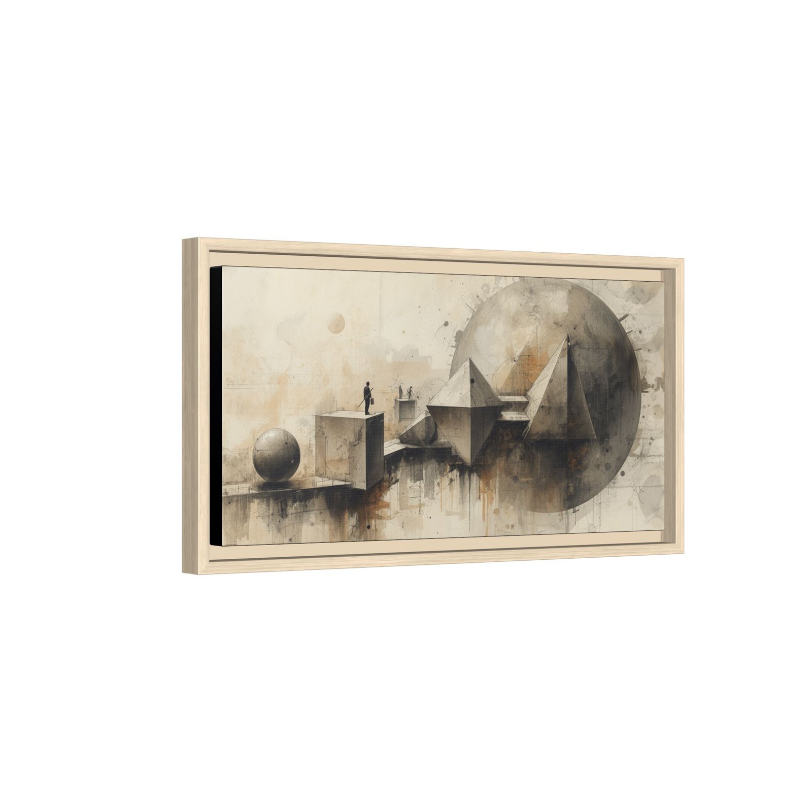 Abstract Geometric Matte Canvas FRAMED 20x10" - Image 2