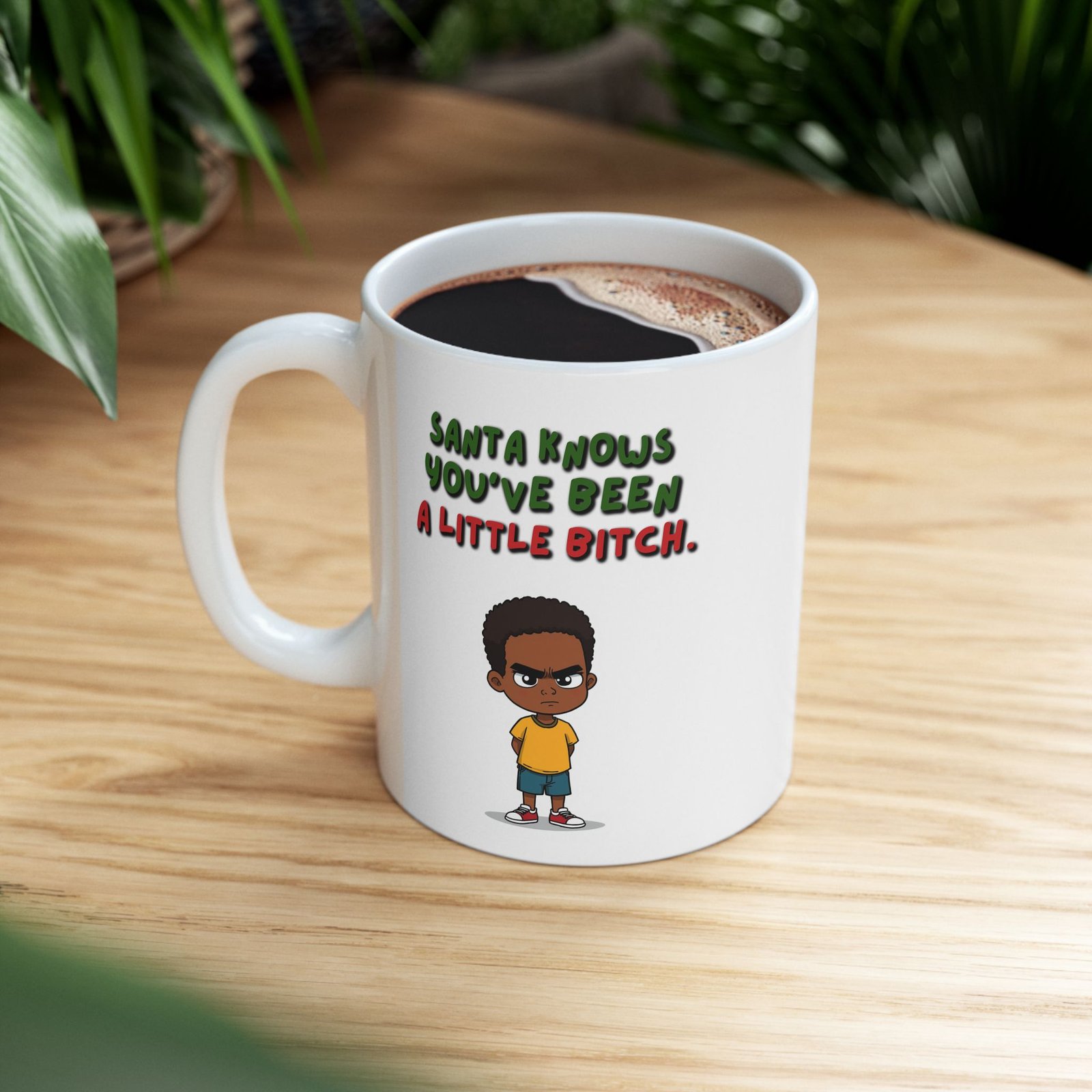 "Santa Knows You've Been A Little Bitch" Ceramic Mug (11/15oz) - Image 3