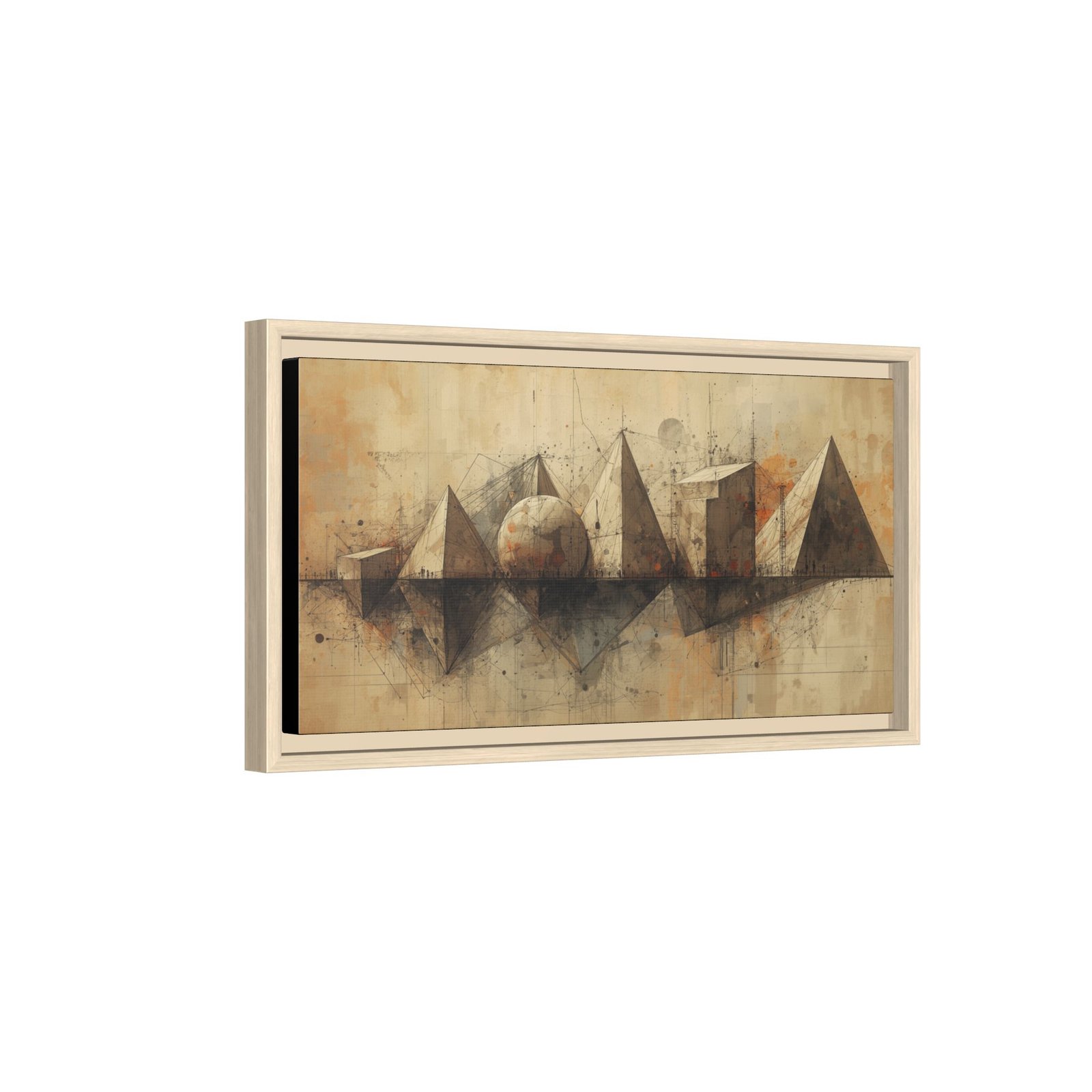 Abstract Geometric Shapes Canvas FRAMED 20x10" - Image 2