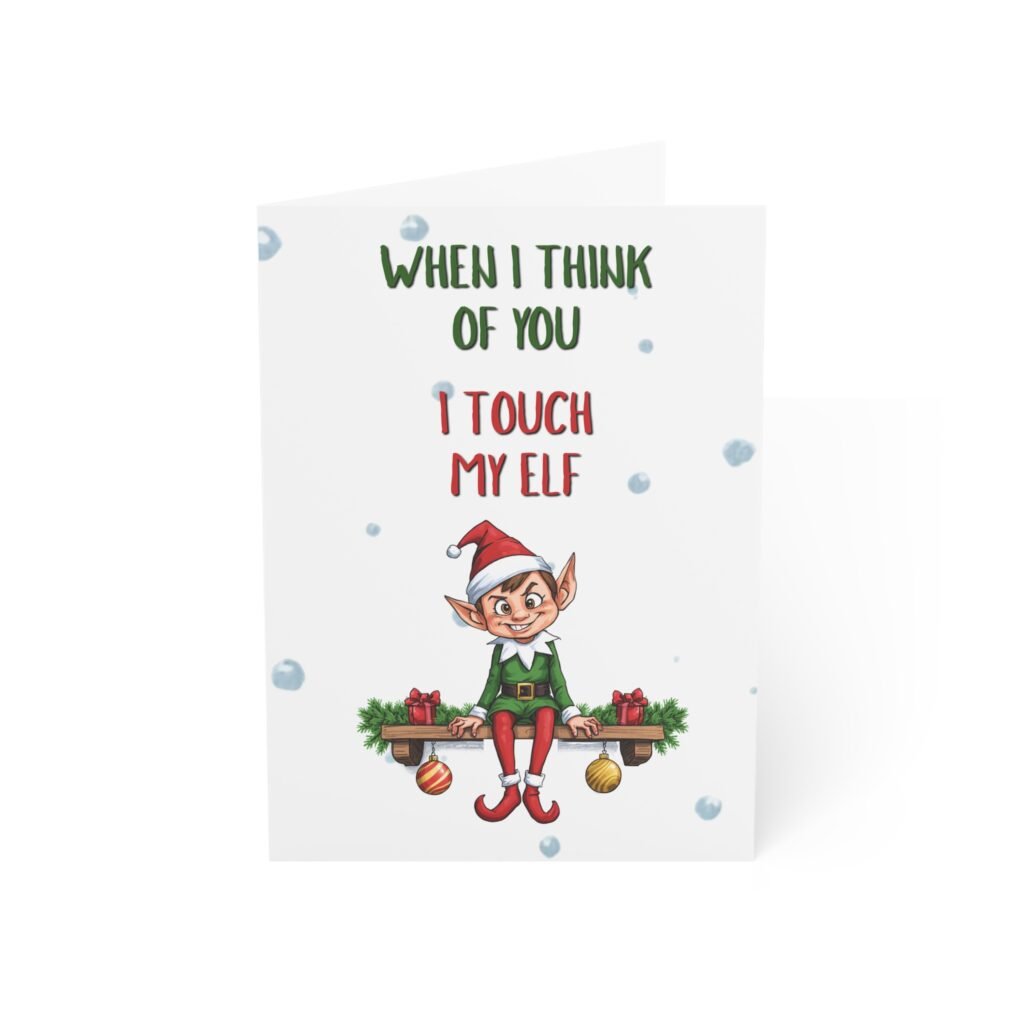 "When I Think of You..." Funny Christmas Greeting Card (Single Card with Envelope)