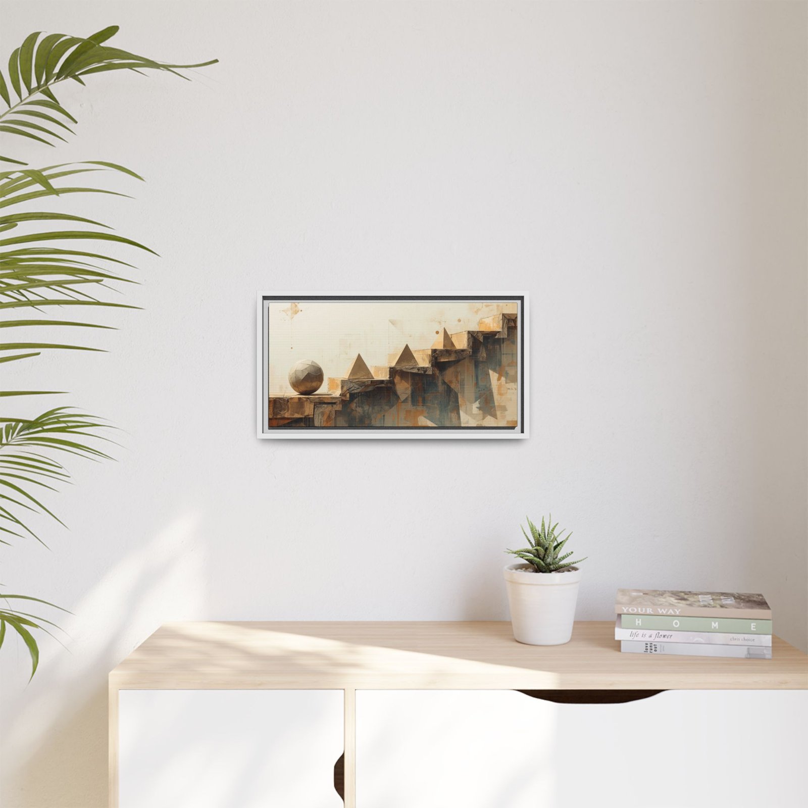 Abstract Geometric Staircase Matte Canvas Art FRAMED 20x10" - Image 7