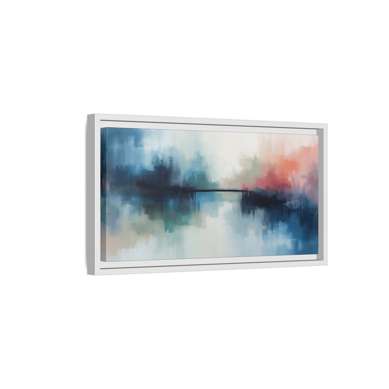 Abstract Coastal Horizon Canvas, FRAMED 20x10" - Image 2