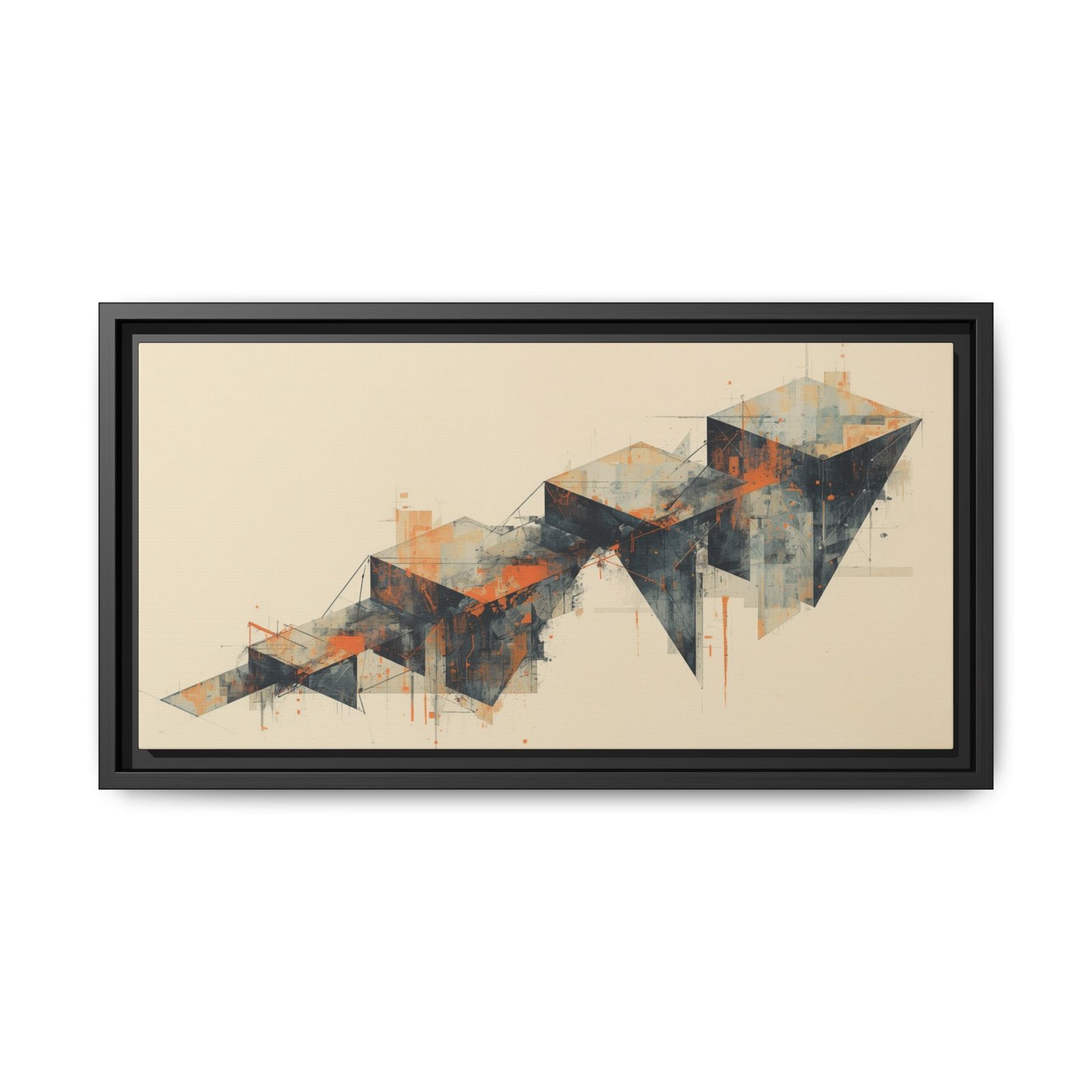 Abstract Geometric Matte Canvas Wall Art FRAMED 20x10" - Image 9