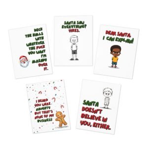 Naughty Christmas Cards Assorted 5-Pack