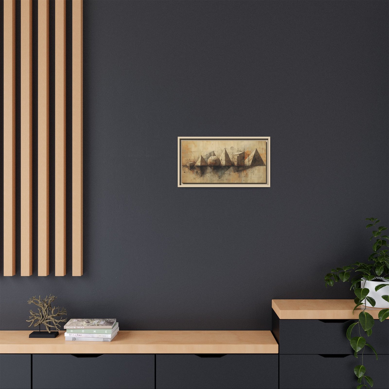 Abstract Geometric Shapes Canvas FRAMED 20x10" - Image 4