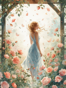 A woman standing in a garden