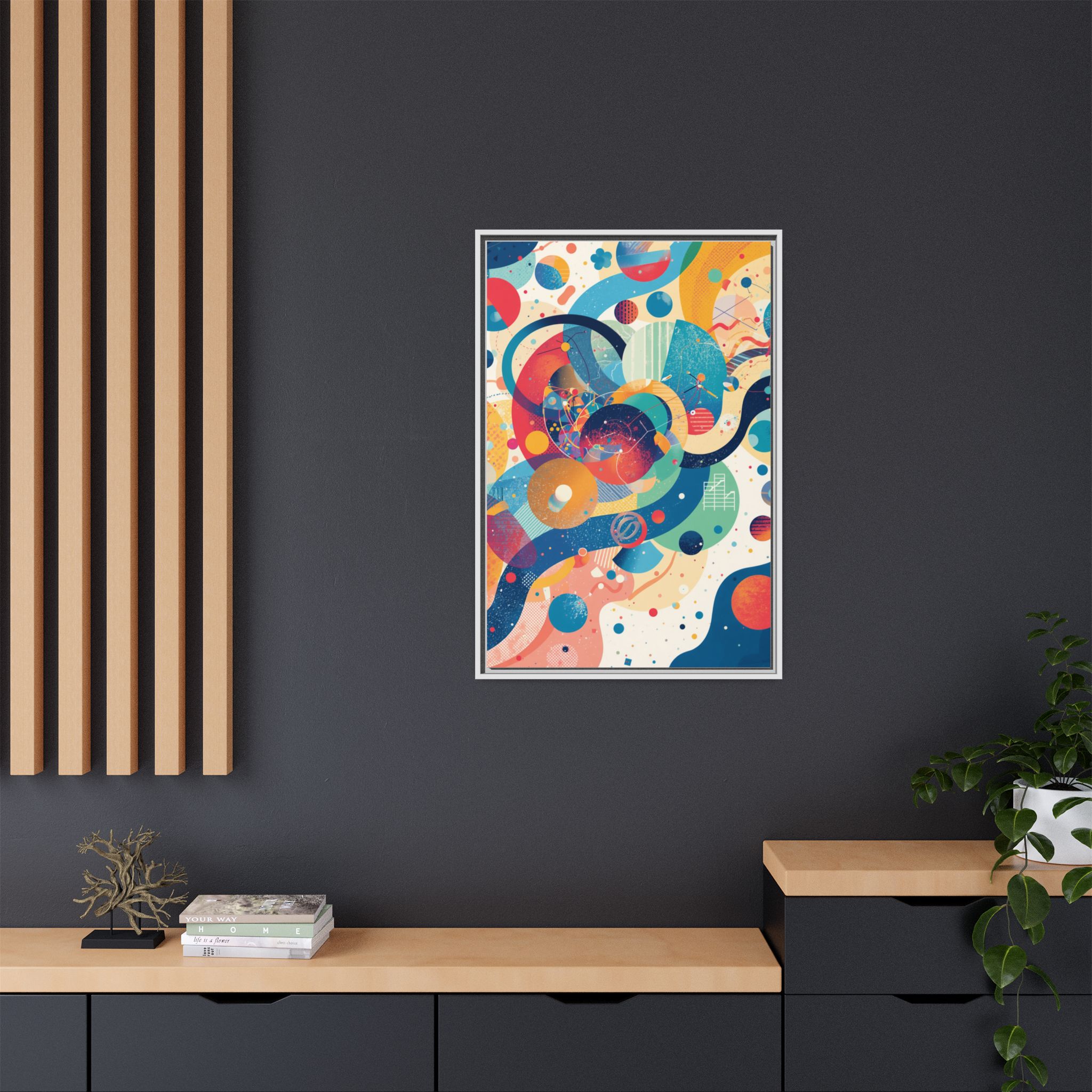 Abstract Colorful Orbit Framed Canvas Print – 24x36" - Image 8