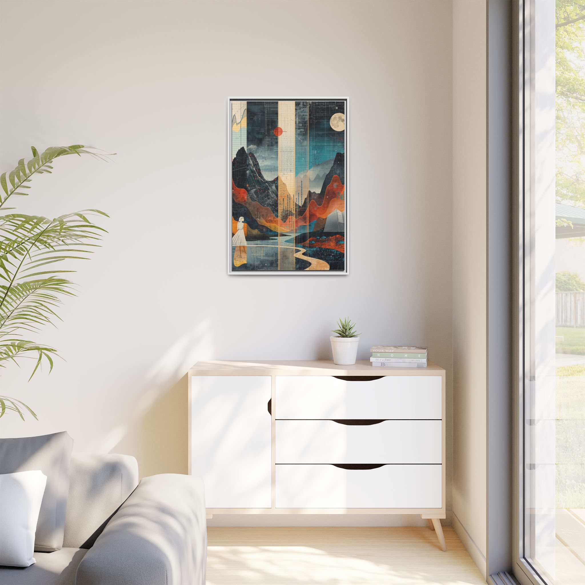 Surreal Mountain Moonscape Matte Framed Canvas Print – 24x36" - Image 7