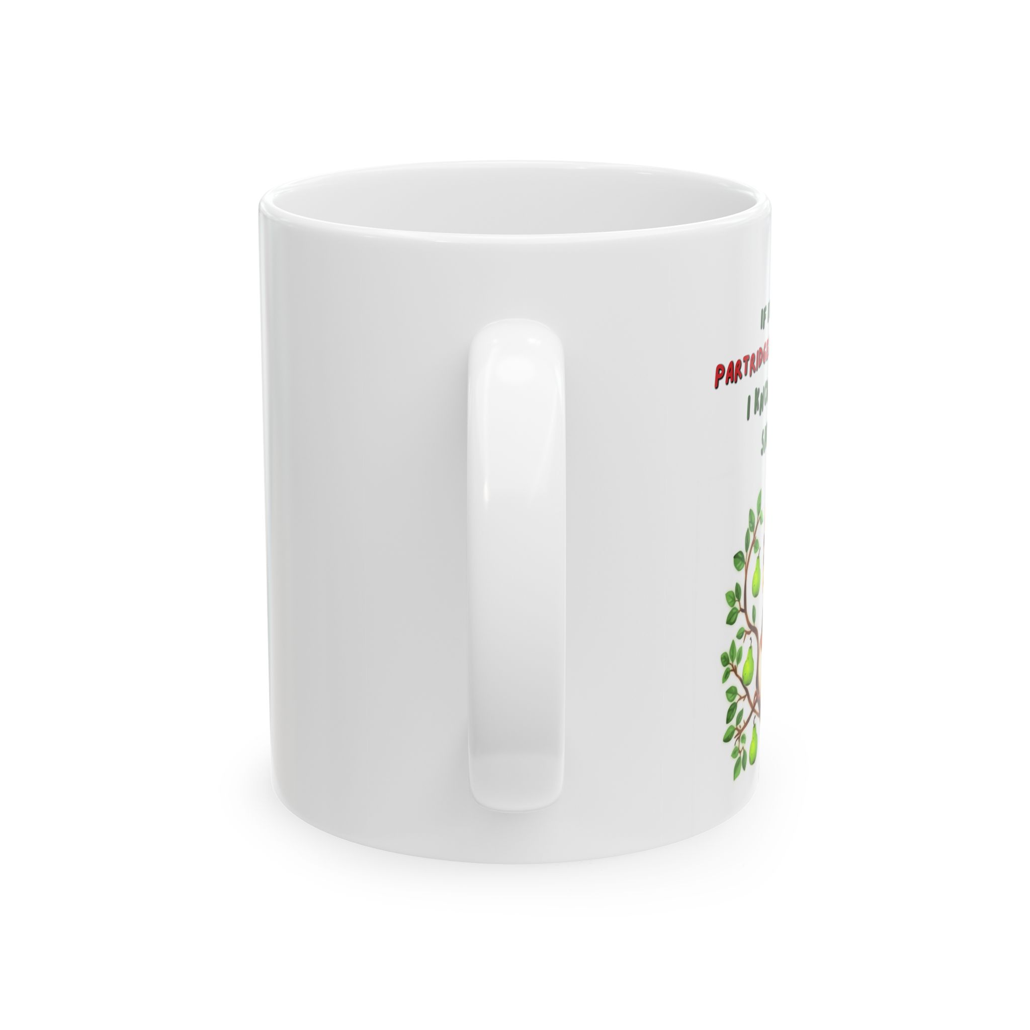 "If I Was the Partridge in a Pear Tree" Christmas Ceramic Coffee Mug, 11oz - Image 2