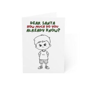 “Dear Santa How Much Do You Already Know?” Funny Christmas Greeting Card (Single Card with Envelope)