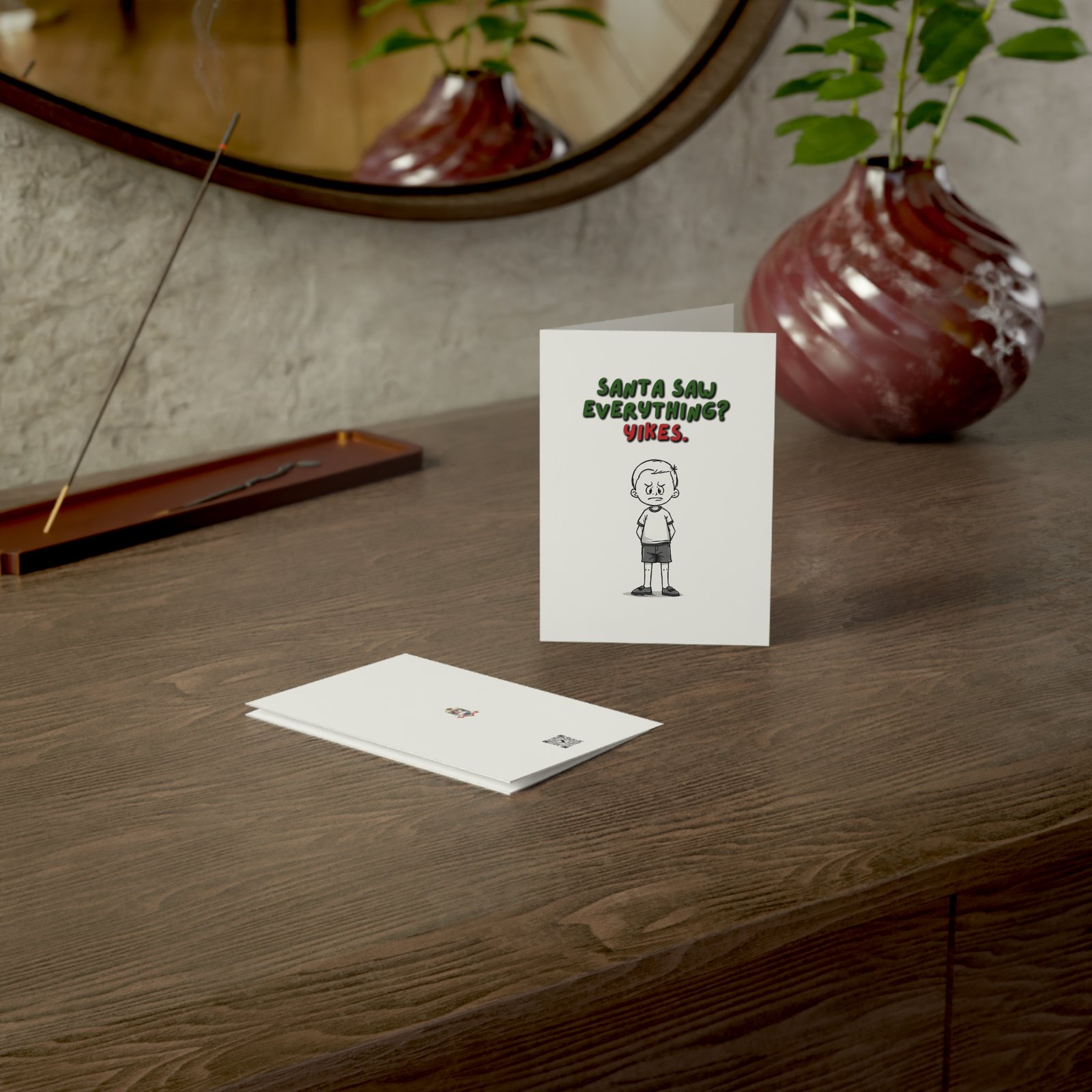 Funny Christmas Card — “Santa Saw Everything? Yikes.” Holiday Greeting Card - Image 8