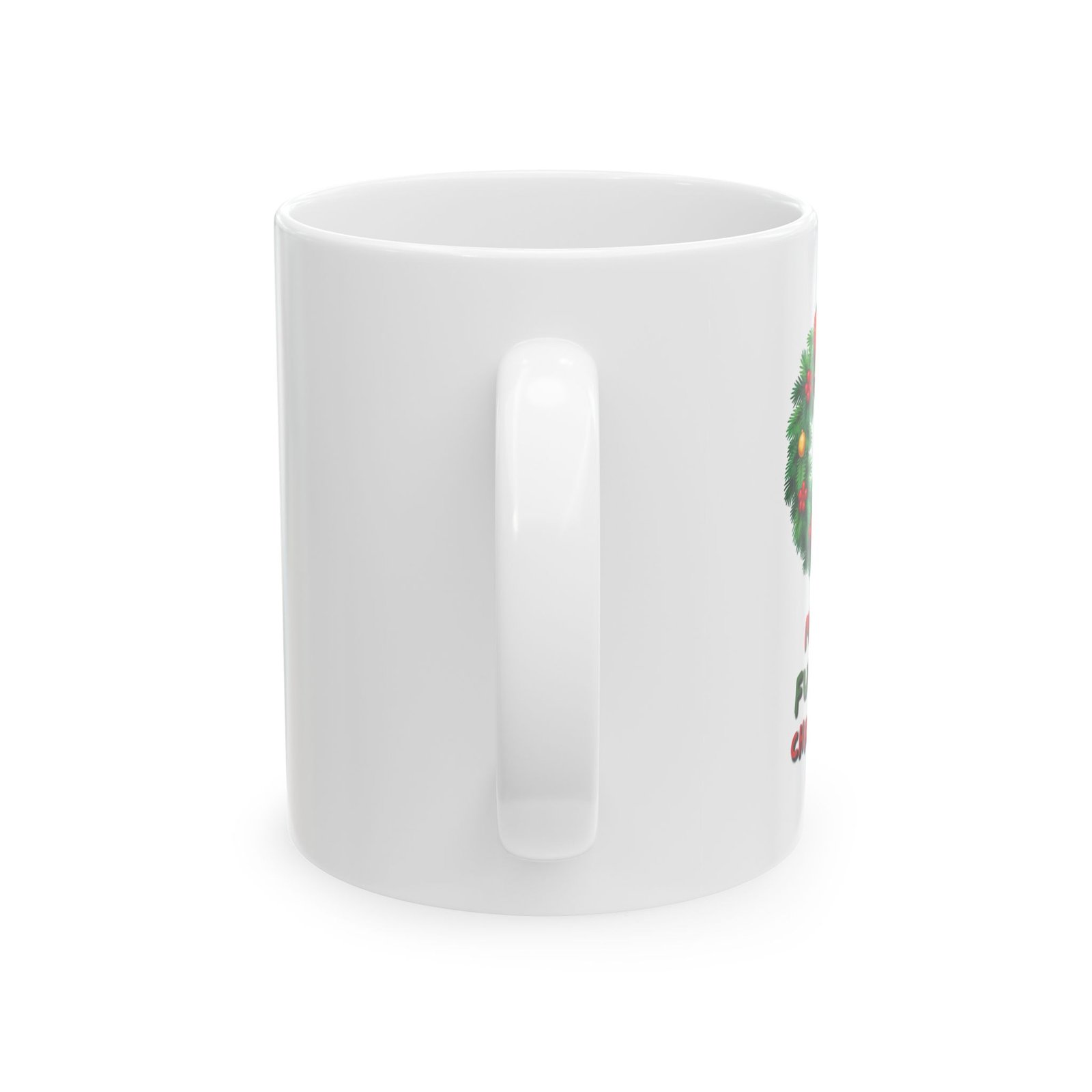 Christmas Wreath "SEASON'S FUCKING GREETINGS" Ceramic Mug (11oz, 15oz) - Image 2