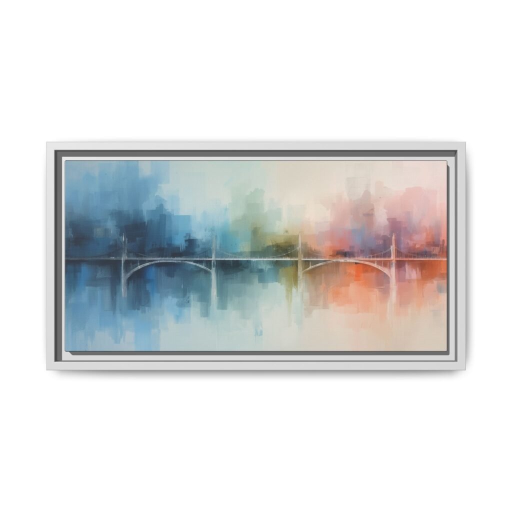 Abstract Cityscape Matte Canvas FRAMED 20x10"