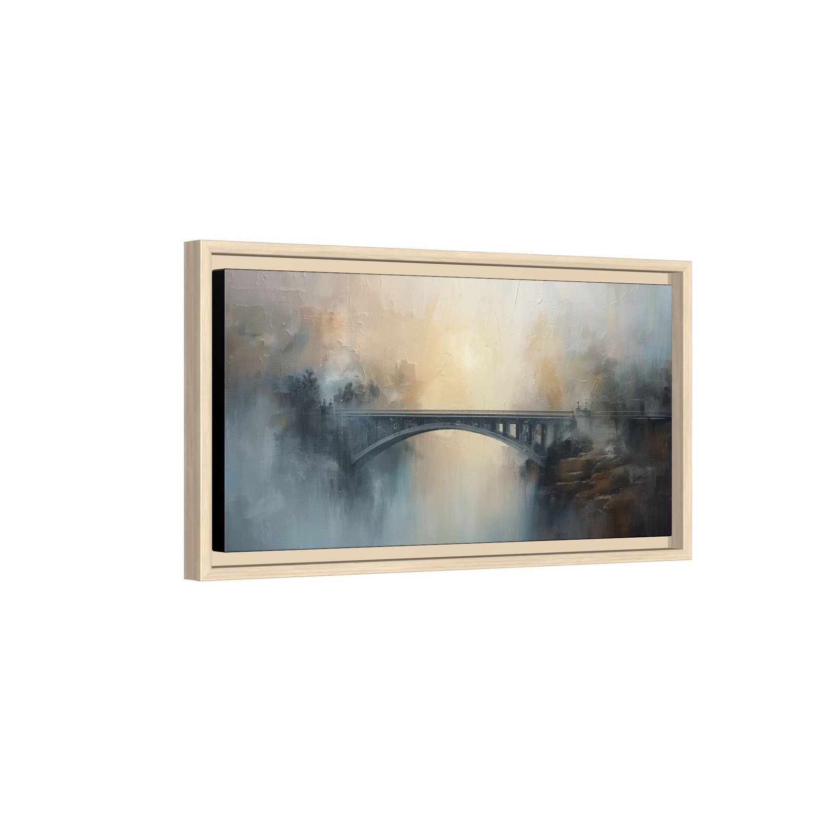 Misty Bridge Landscape Matte Canvas FRAMED 20x10" - Image 6