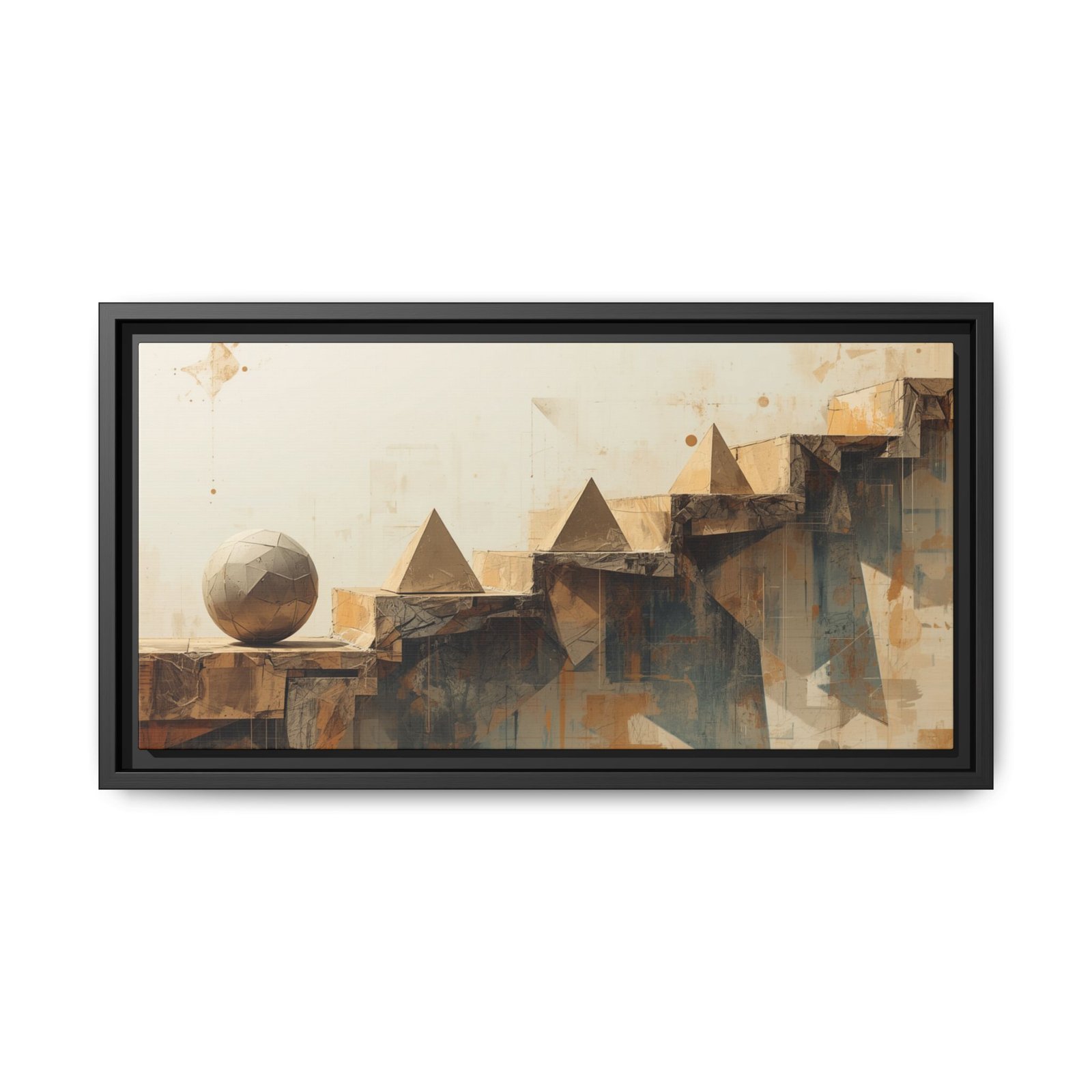 Abstract Geometric Staircase Matte Canvas Art FRAMED 20x10" - Image 9